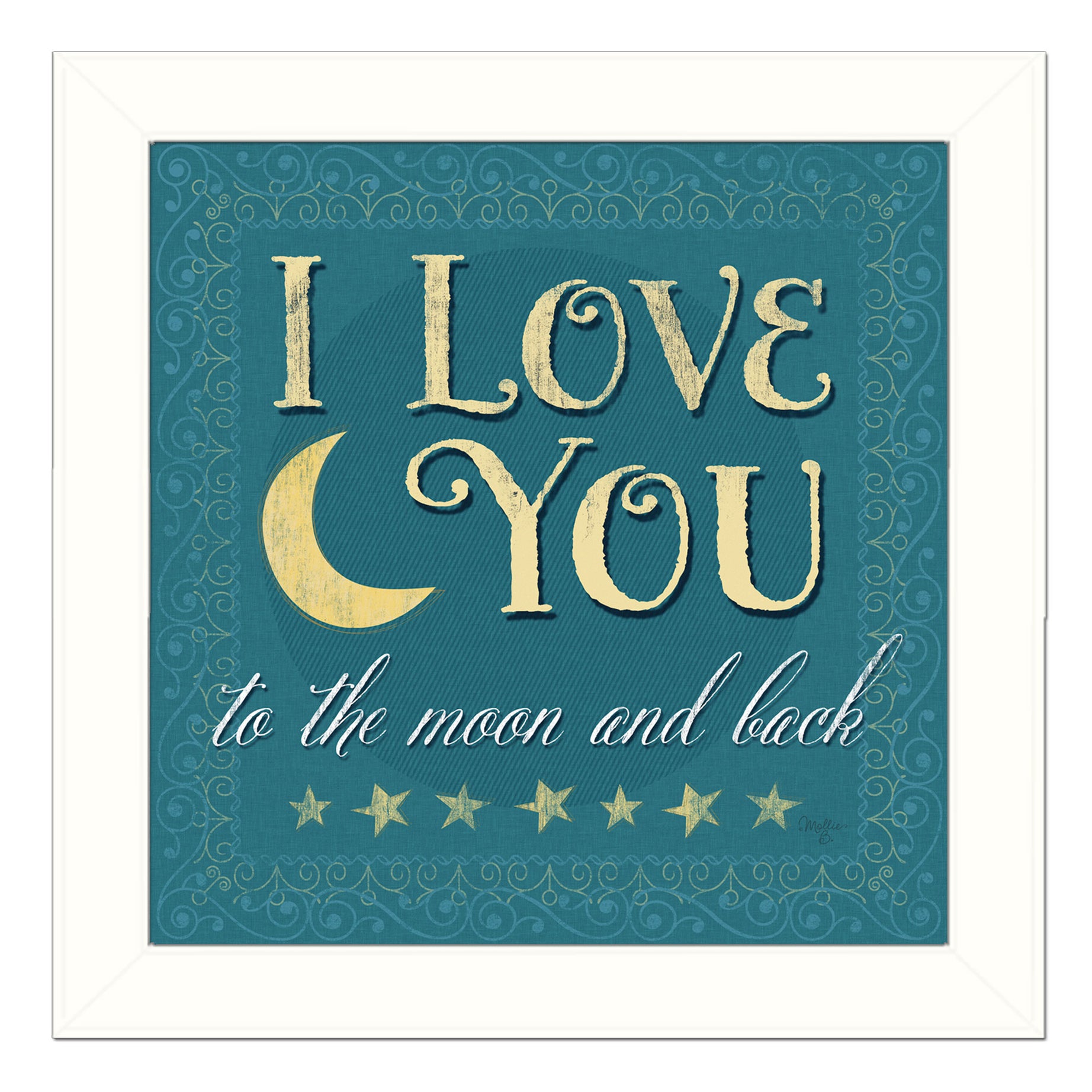 "I Love You" By Mollie B., Printed Wall Art, Ready To Hang Framed Poster, White Frame--1