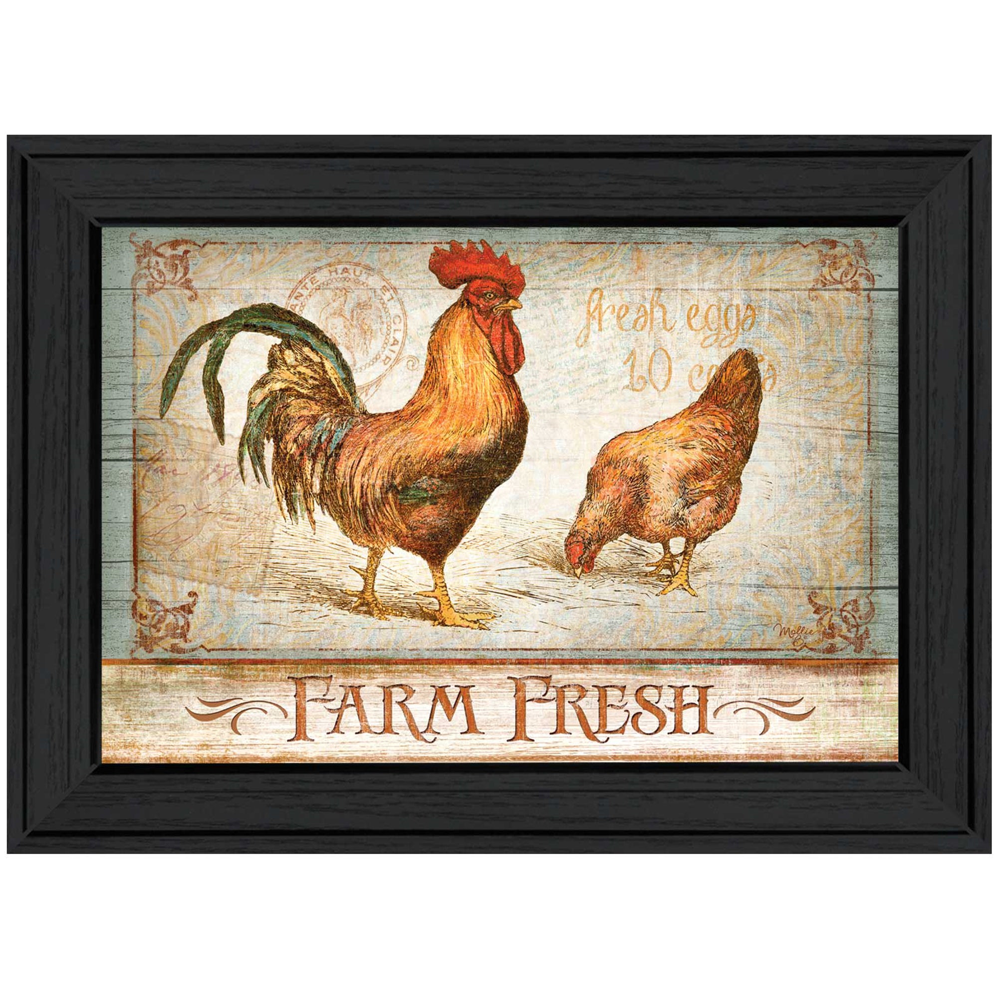 "Farm Fresh" By Mollie B., Printed Wall Art, Ready To Hang Framed Poster, Black Frame--1