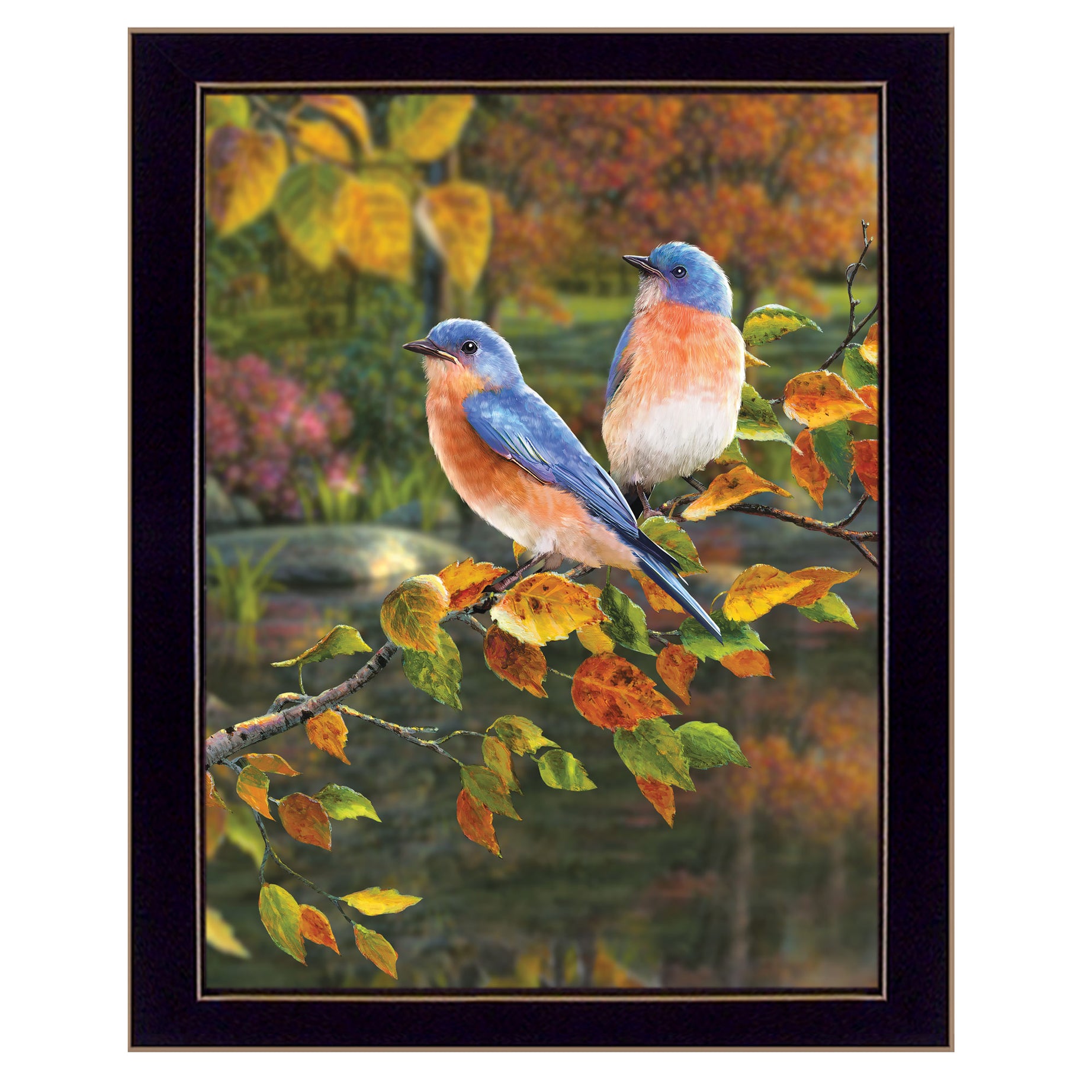 "Bluebirds" by Kim Norlien, Ready to Hang Framed Print, Black Frame--1