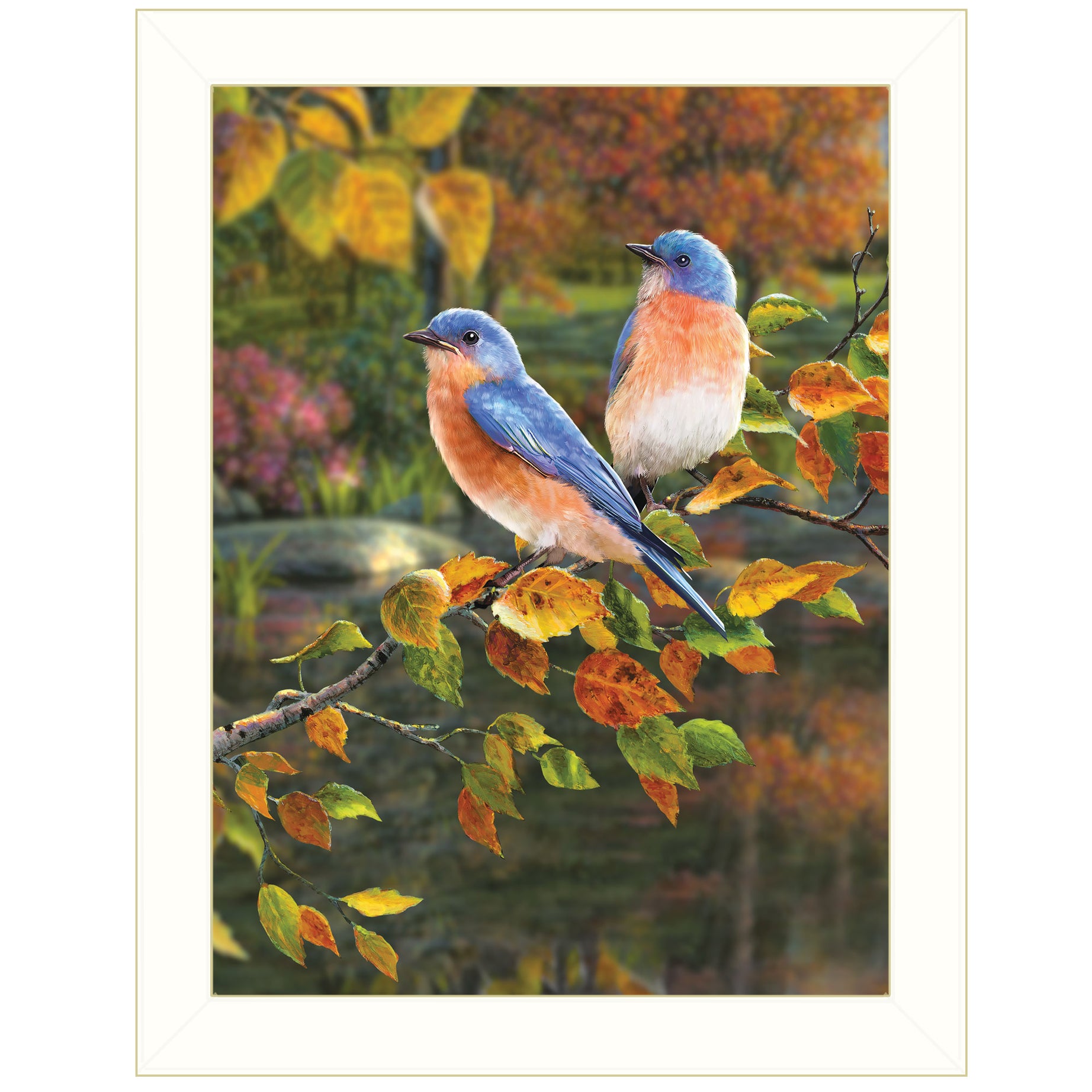 "Bluebirds" by Kim Norlien, Ready to Hang Framed Print, White Frame--1