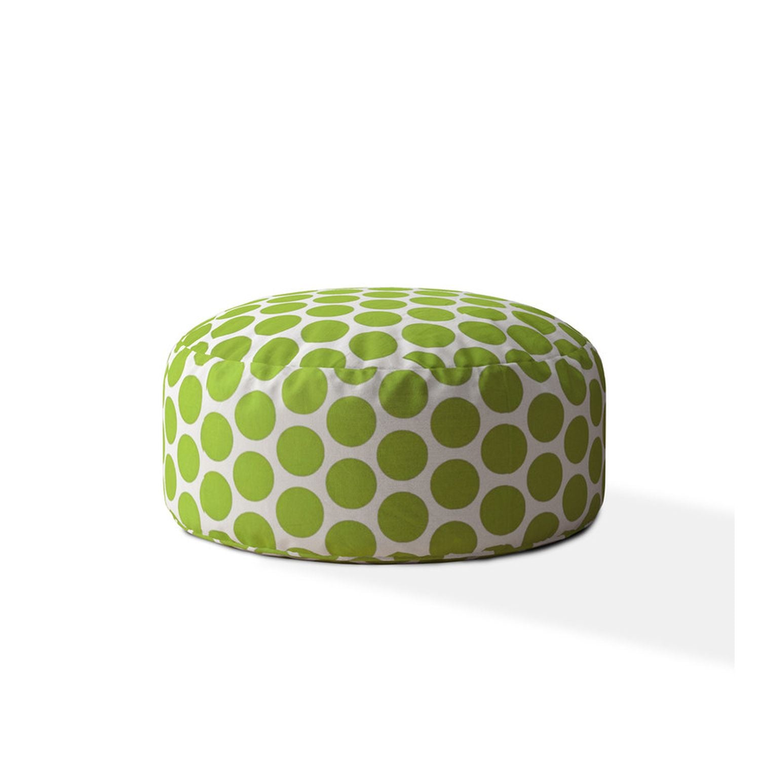 Indoor BIG DOT Kiwi Round Zipper Pouf - Stuffed - Extra Beads Included! - 24in dia x 20in tall--1