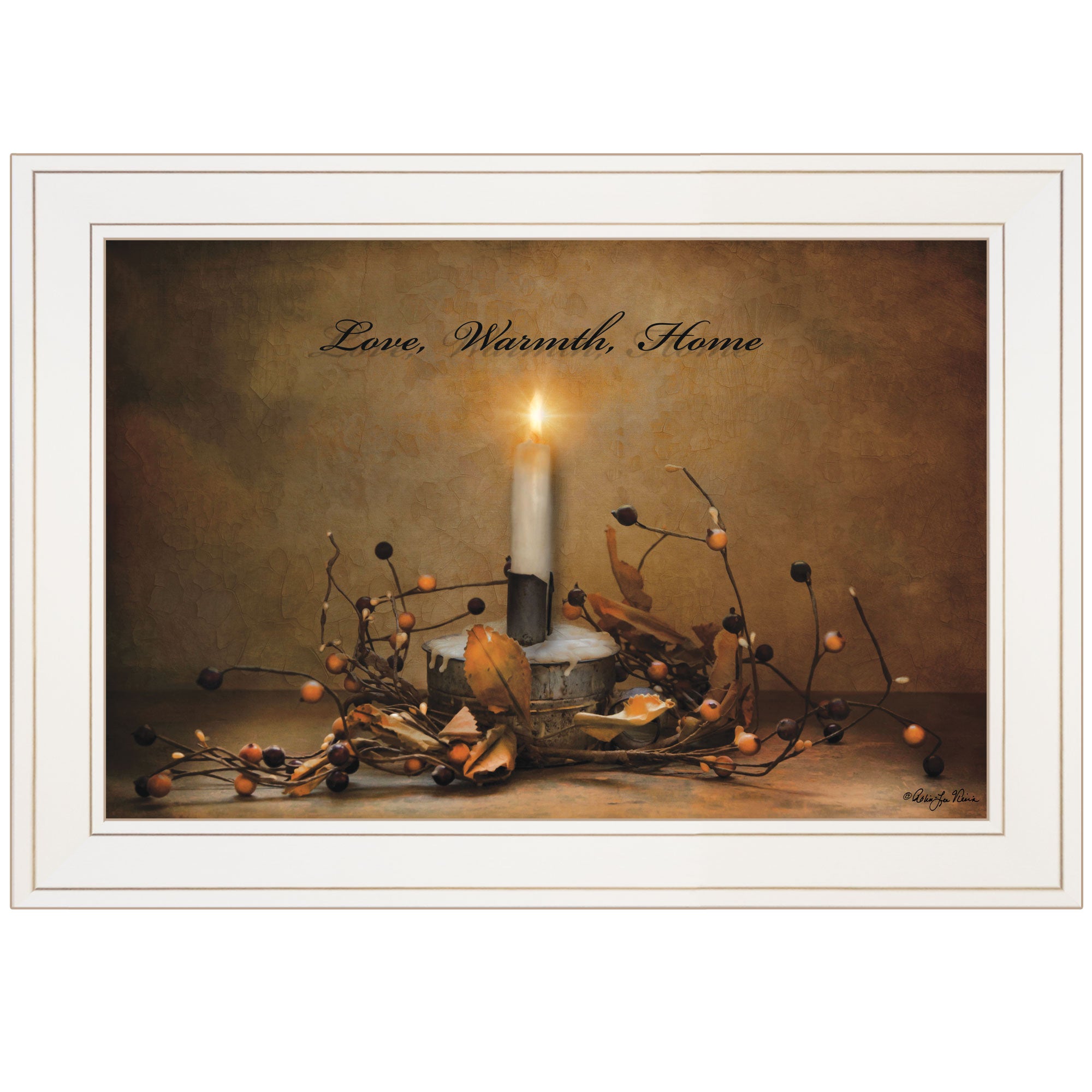 "Love, Warmth, Home" by Robin-Lee Vieira, Ready to Hang Framed Print, White Frame--1