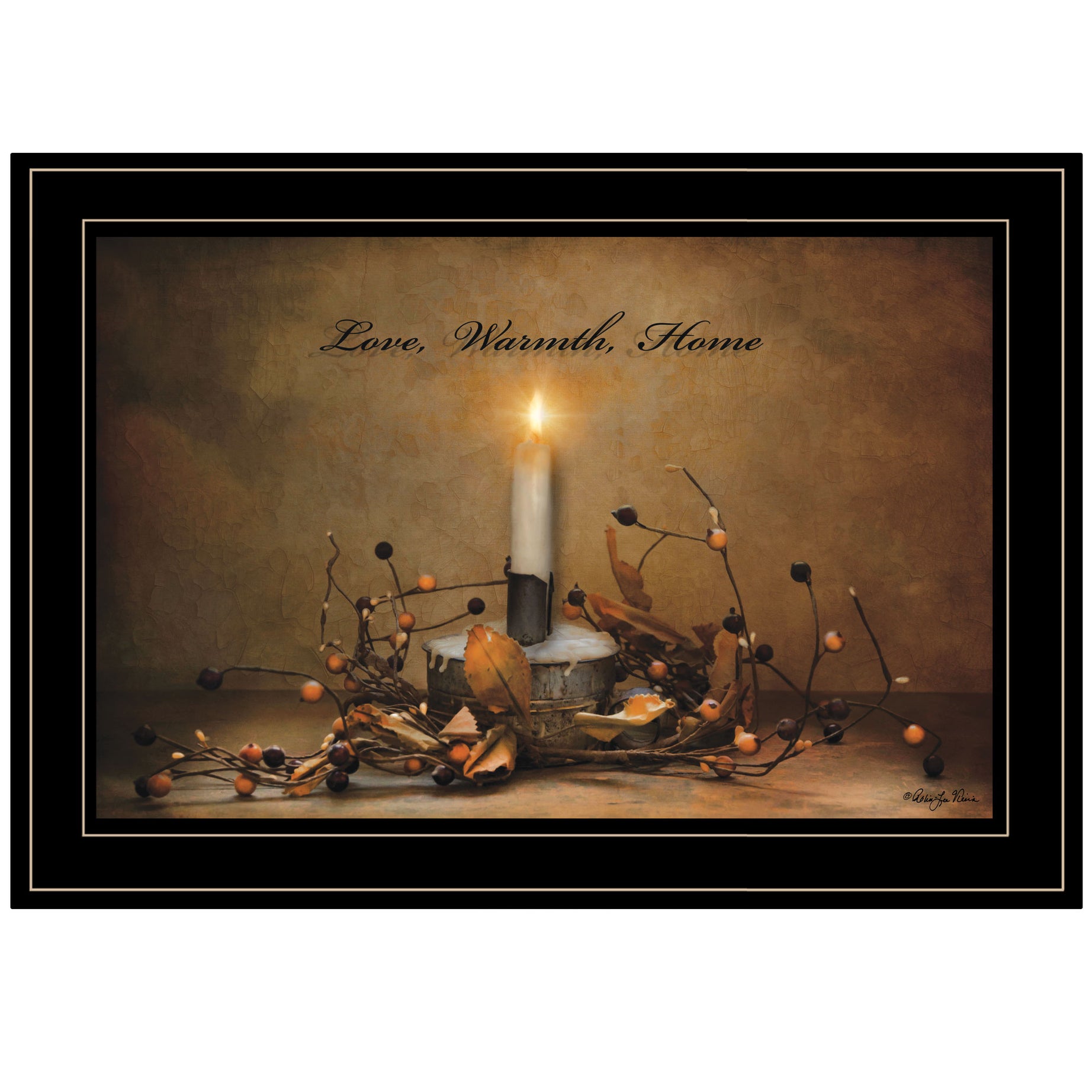 "Love, Warmth, Home" by Robin-Lee Vieira, Ready to Hang Framed Print, Black Frame--1