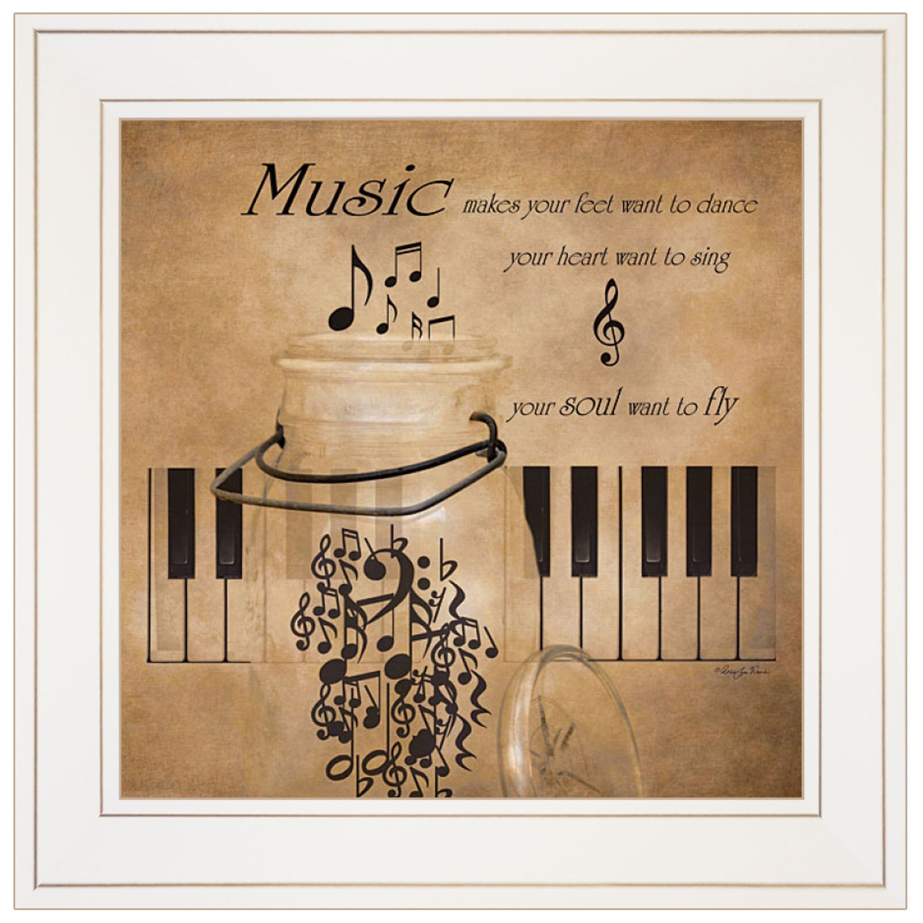 "Music" by Robin-Lee Vieira, Ready to Hang Framed Print, White Frame--1