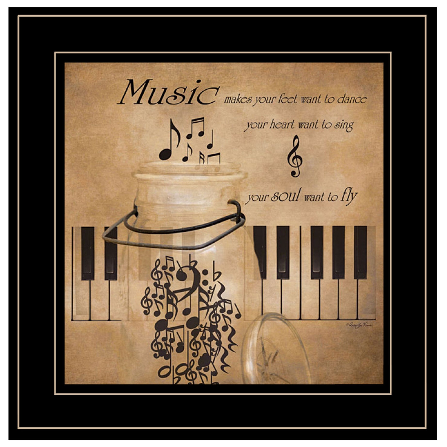 "Music" by Robin-Lee Vieira, Ready to Hang Framed Print, Black Frame--1