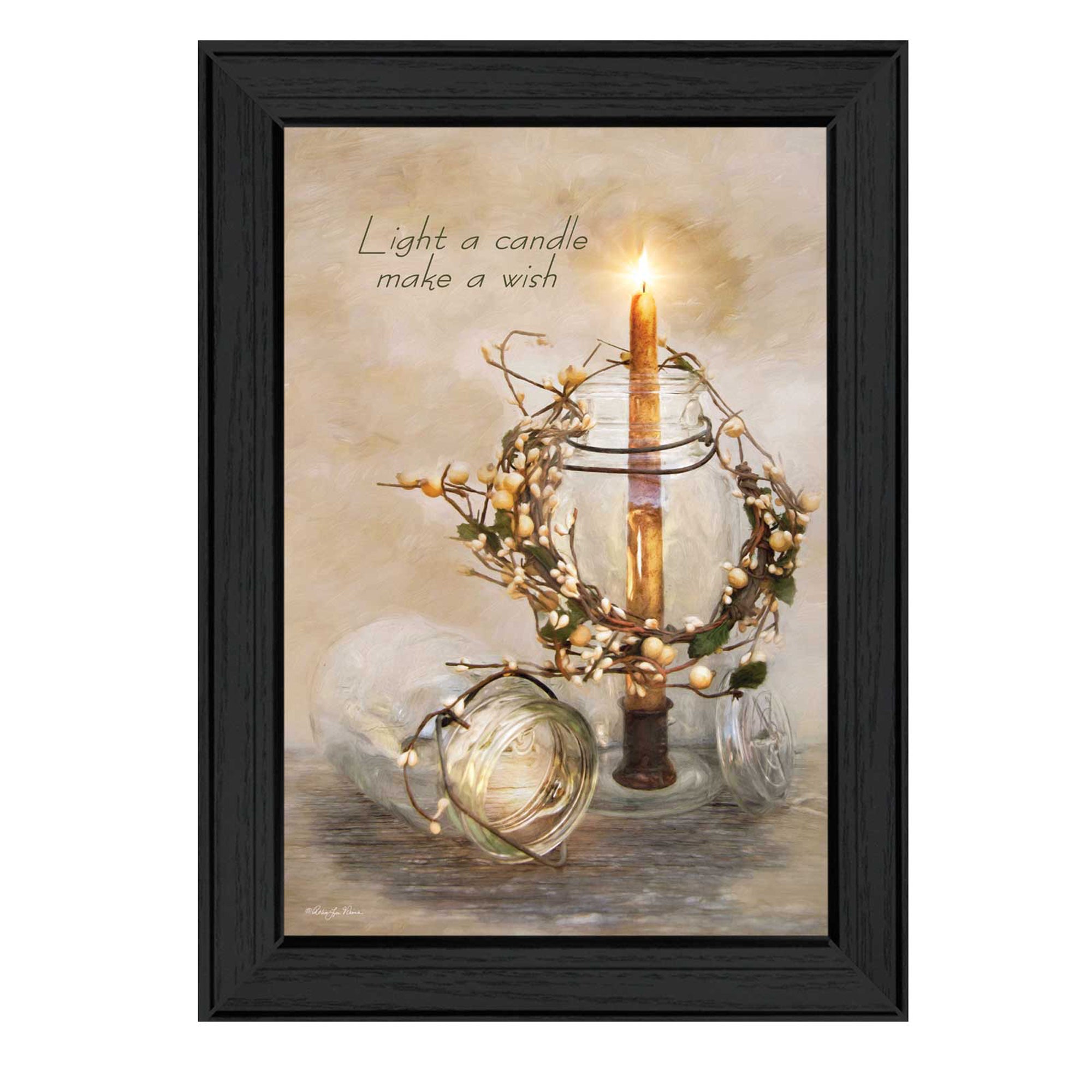 "Make A Wish" By Robin-Lee Vieira, Printed Wall Art, Ready To Hang Framed Poster, Black Frame--1