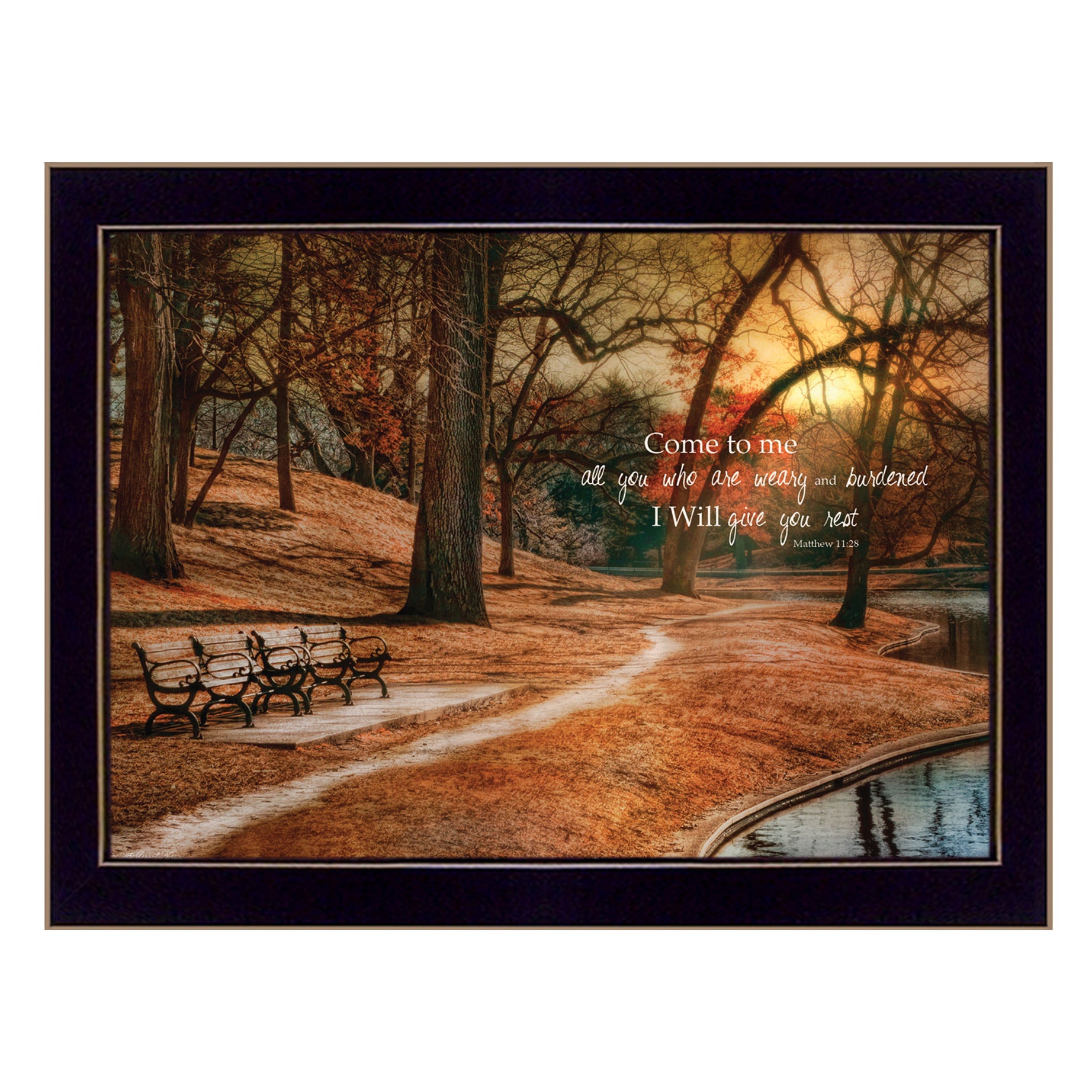 "I Will Give You Rest" by by Robin-Lee Vieira, Ready to Hang Framed Print, Black Frame--1