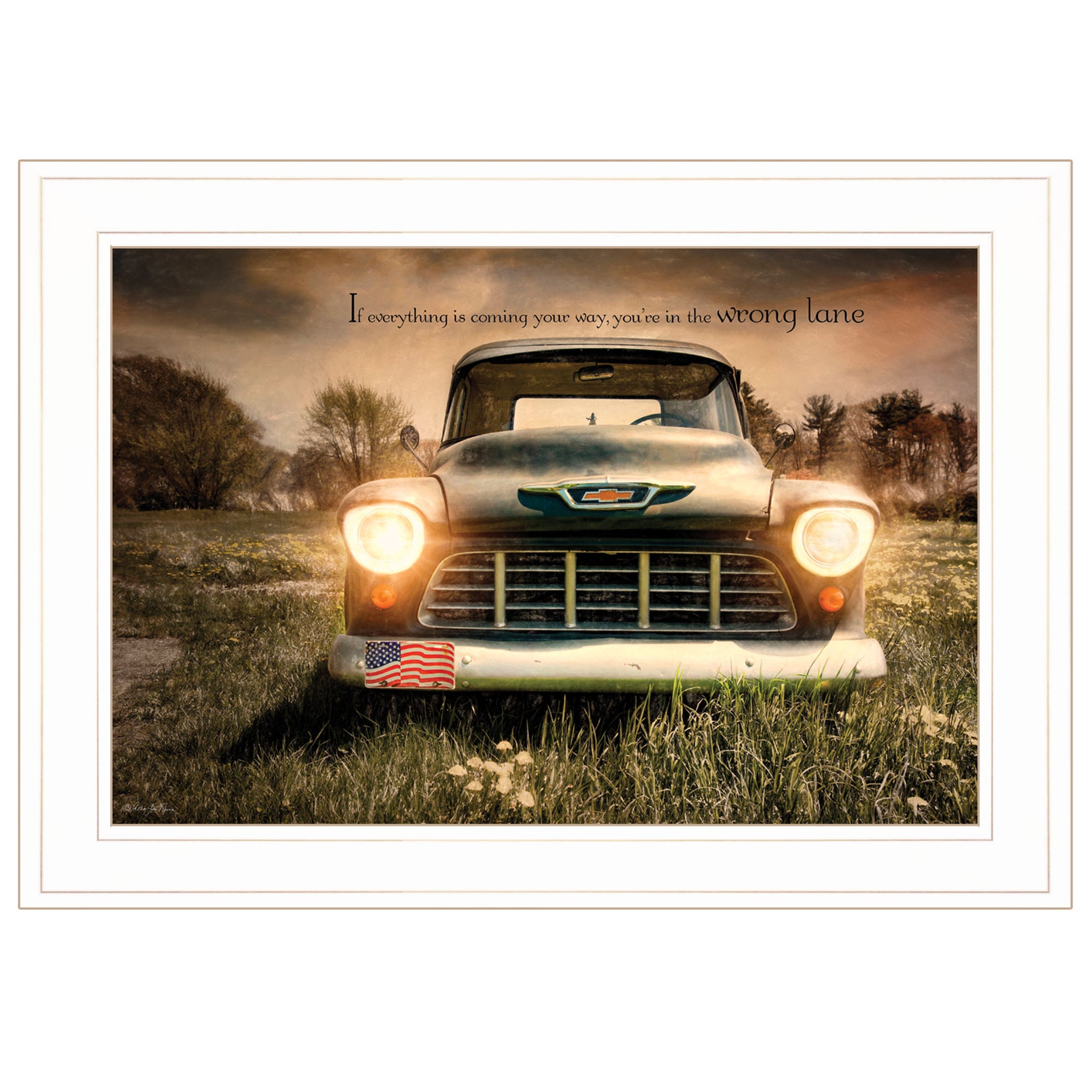 "Wrong Lane" by Robin-Lee Vieira, Ready to Hang Framed Print, White Frame--1