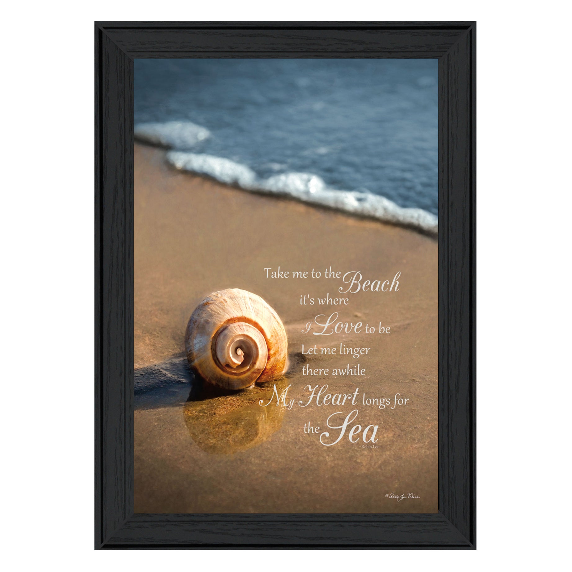 "Take Me to the Beach" By Robin-Lee Vieira, Printed Wall Art, Ready To Hang Framed Poster, Black Frame--1