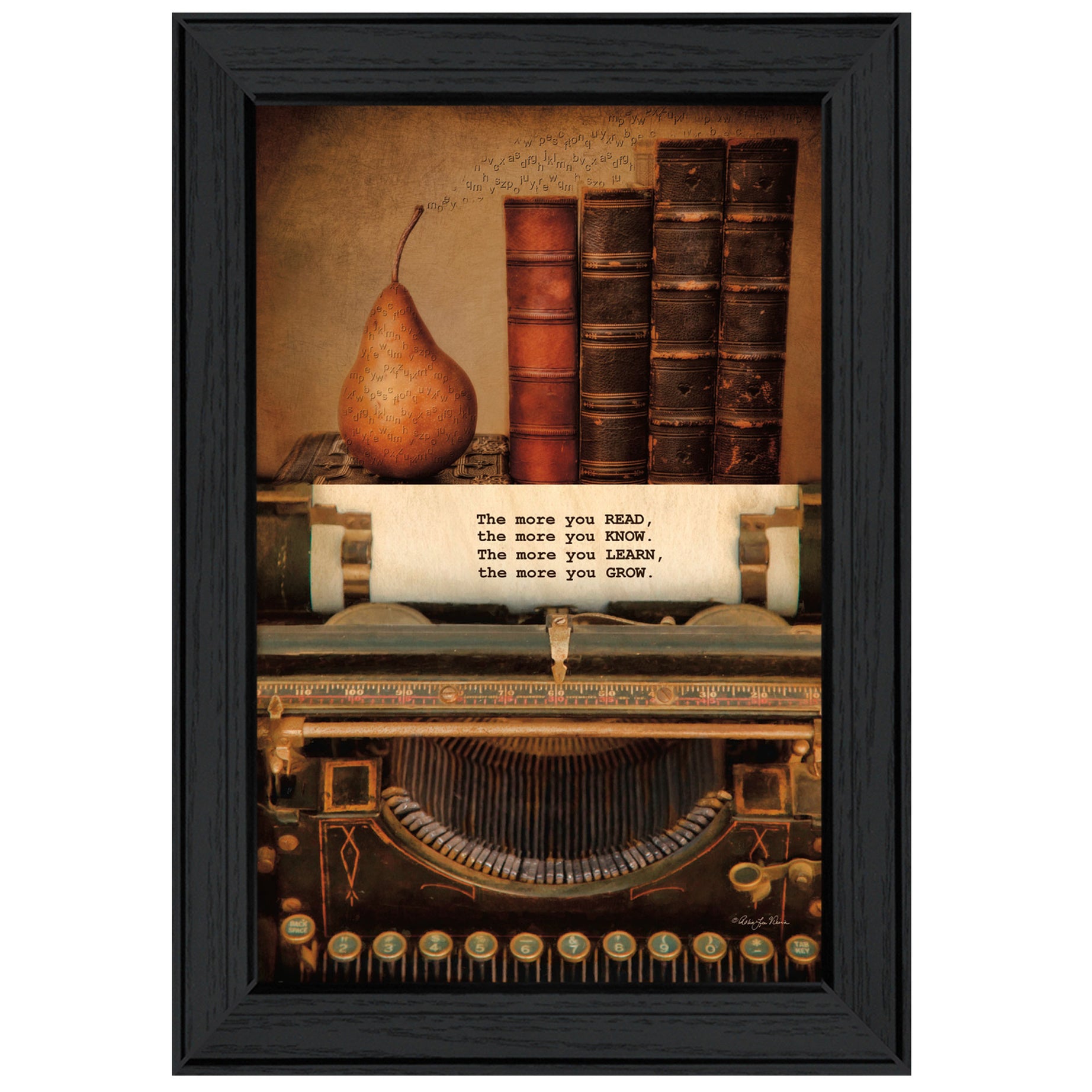 "Read, Know, Learn, Grow" by Robin-Lee Vieira, Ready to Hang Framed Print, Black Frame--1