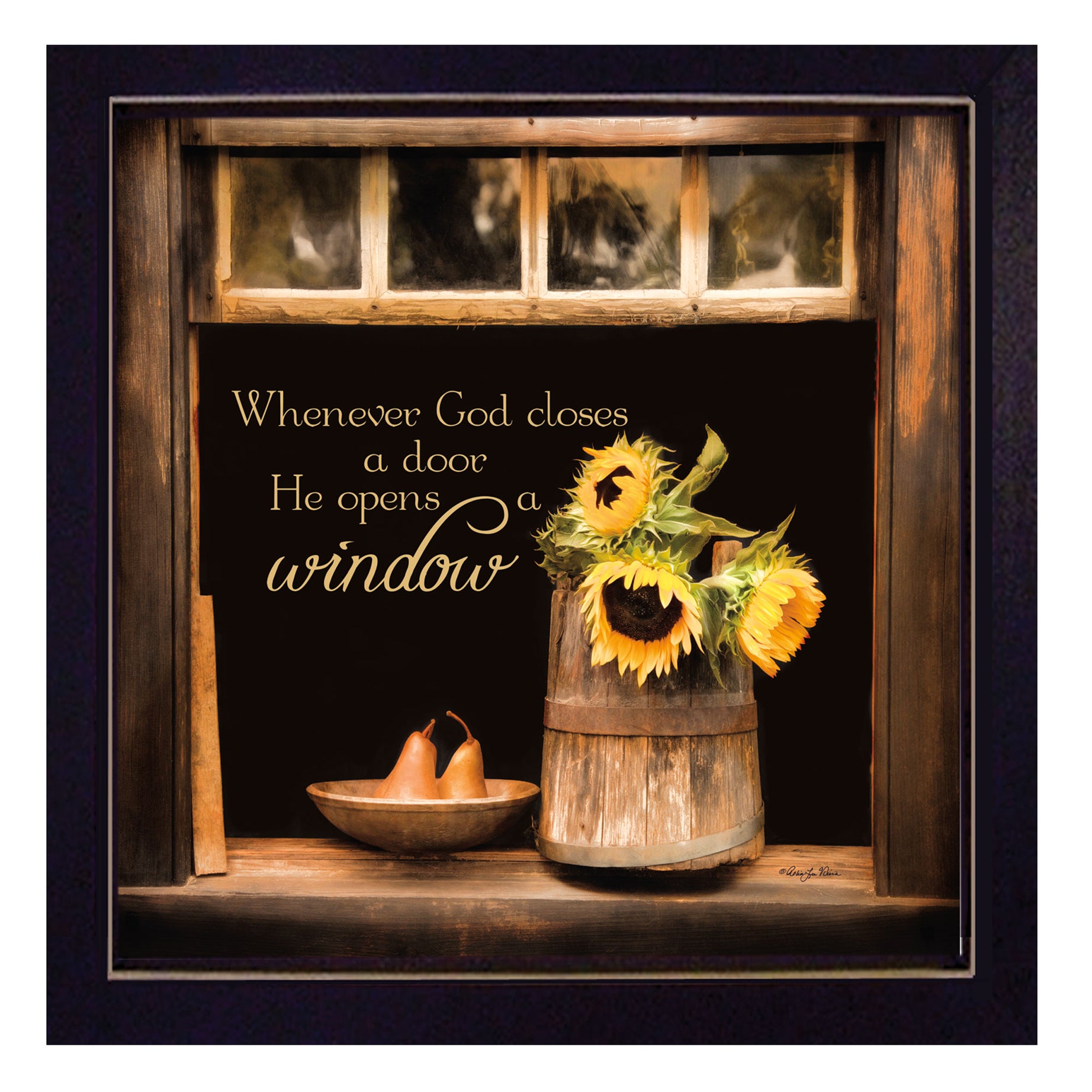 "God Opens Windows" By Robin-Lee Vieira, Printed Wall Art, Ready To Hang Framed Poster, Black Frame--1