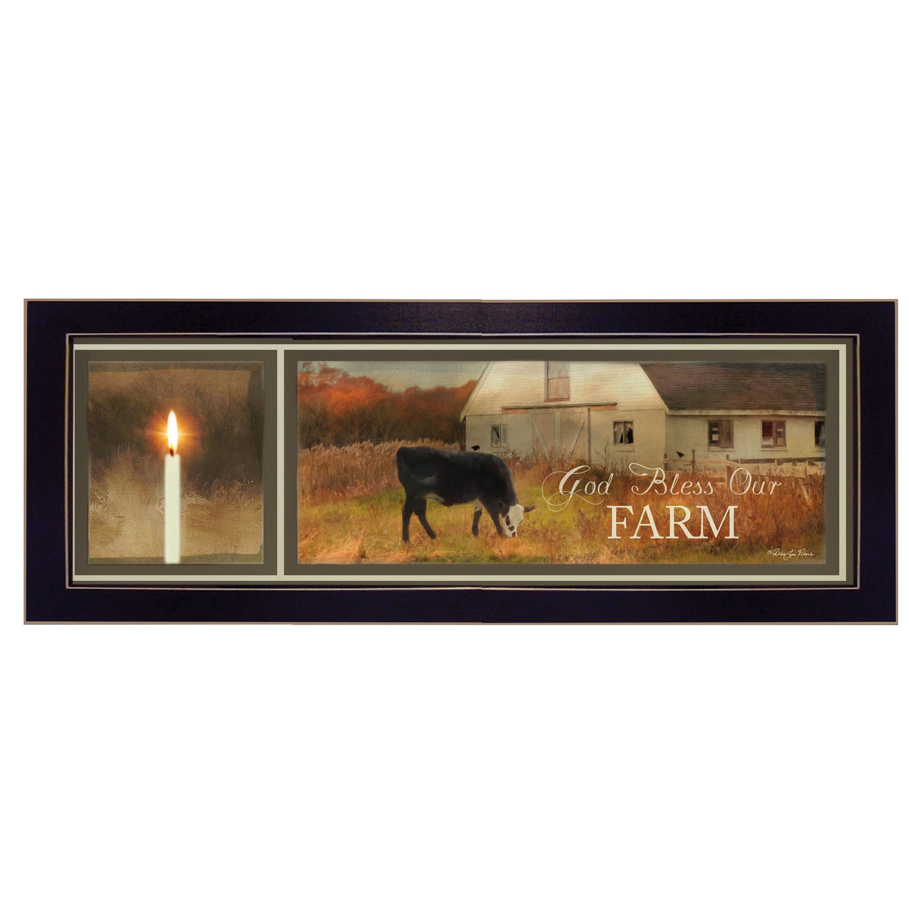 "God Bless Our Farm" By Robin-Lee Vieira, Printed Wall Art, Ready To Hang Framed Poster, Black Frame--1