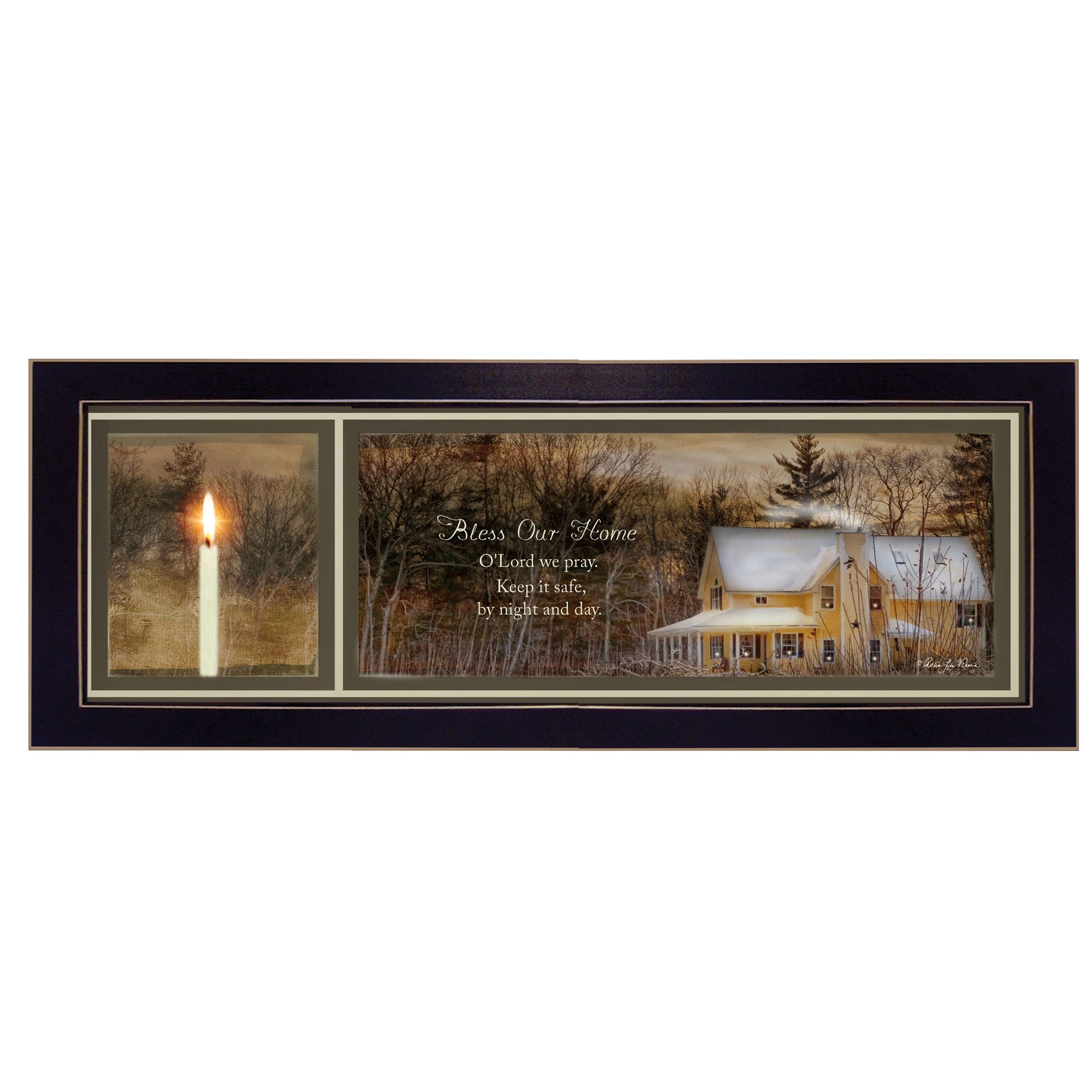 "God Bless Our Home" By Robin-Lee Vieira, Printed Wall Art, Ready To Hang Framed Poster, Black Frame--1