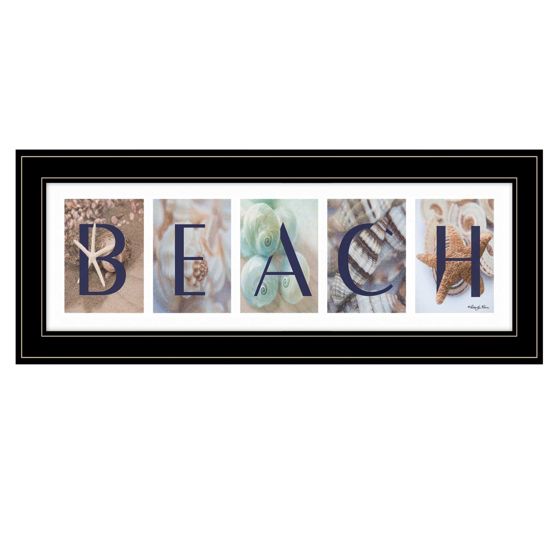 "Beach" By Robin-Lee Vieira, Ready to Hang Framed Print, Black Frame--1