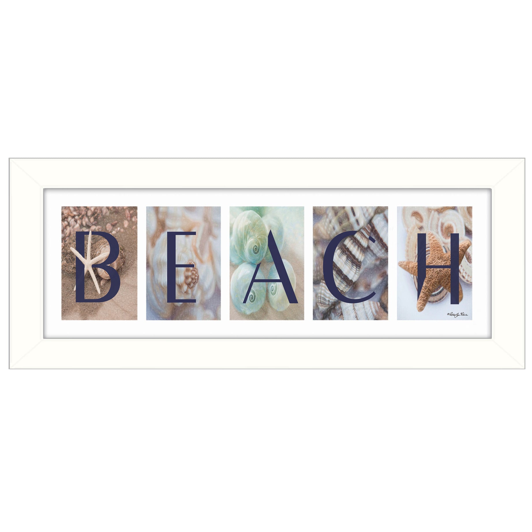 "Beach" By Robin-Lee Vieira, Printed Wall Art, Ready To Hang Framed Poster, White Frame--1