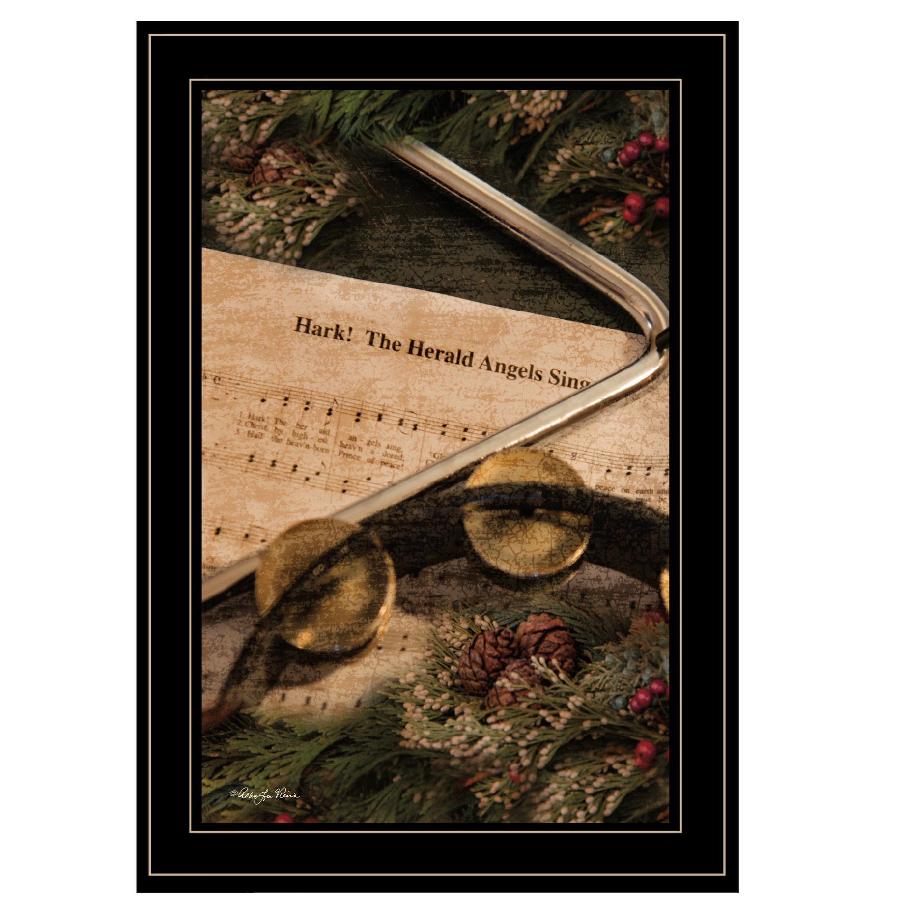 "The Angels Sing" by Robin Lee Vieria Ready to Hang Framed Print, Black Frame--1