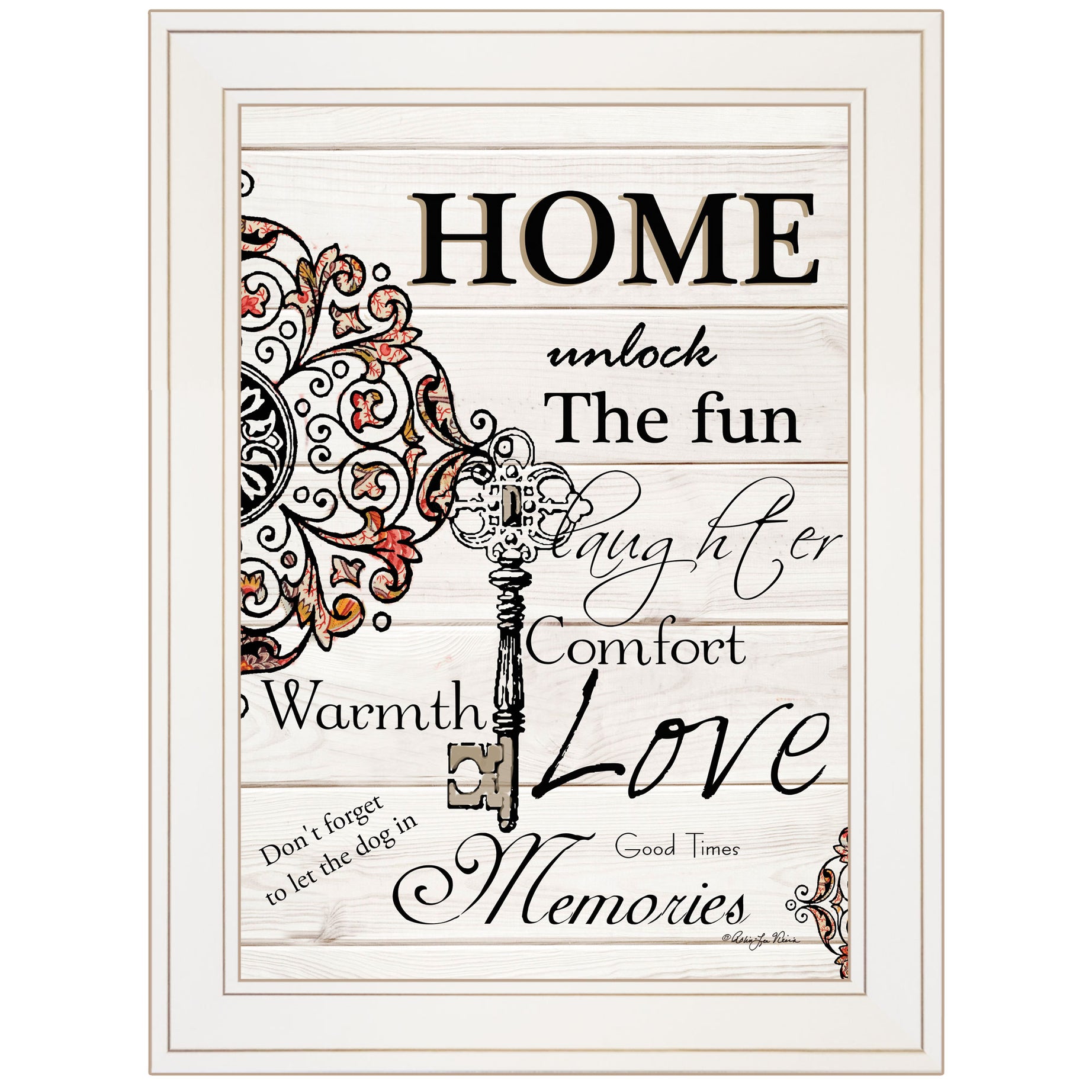 "Home / Laughter" by Robin-Lee Vieira, Ready to Hang Framed Print, White Frame--1