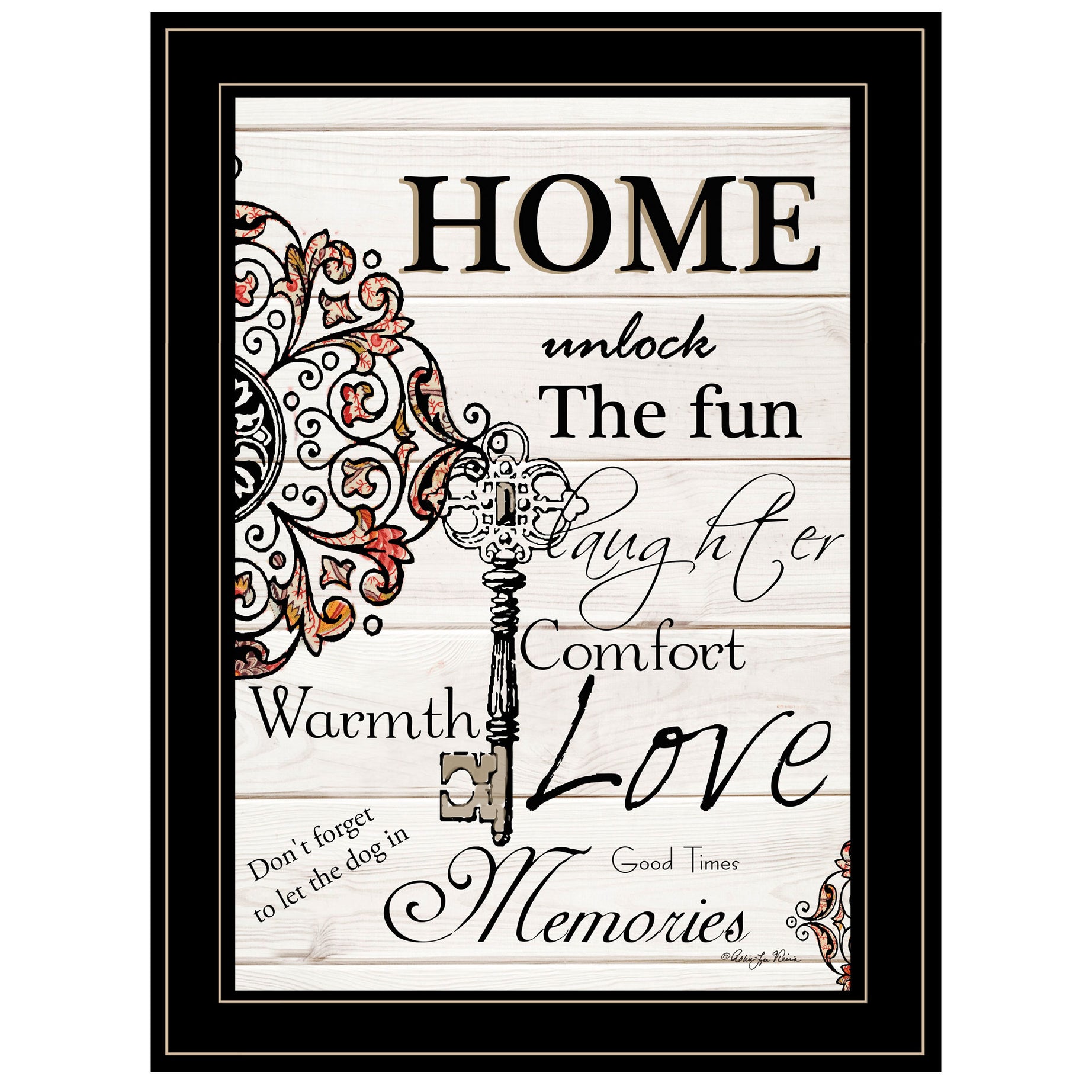 "Home / Laughter" by Robin-Lee Vieira, Ready to Hang Framed Print, Black Frame--1