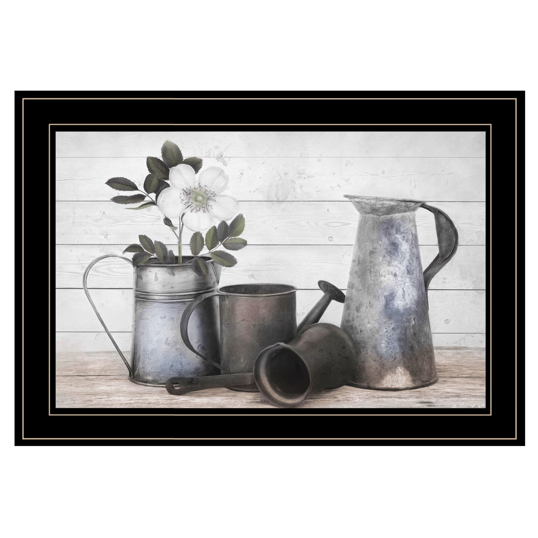 "Floral Farmhouse II" by Robin-Lee Vieira, Ready to Hang Framed Print, Black Frame--1