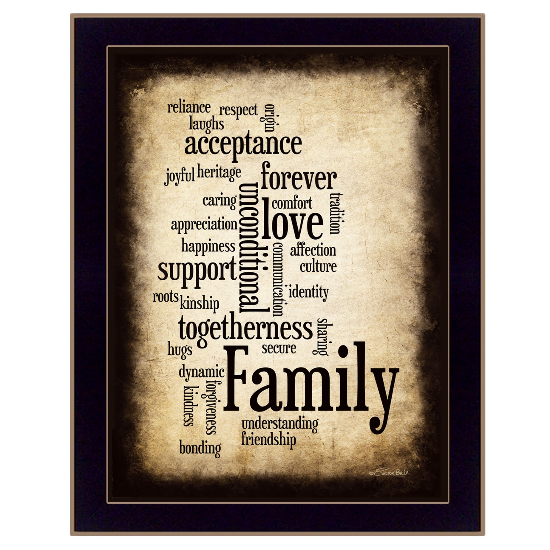 "Family" By Susan Boyle, Printed Wall Art, Ready To Hang Framed Poster, Black Frame--1