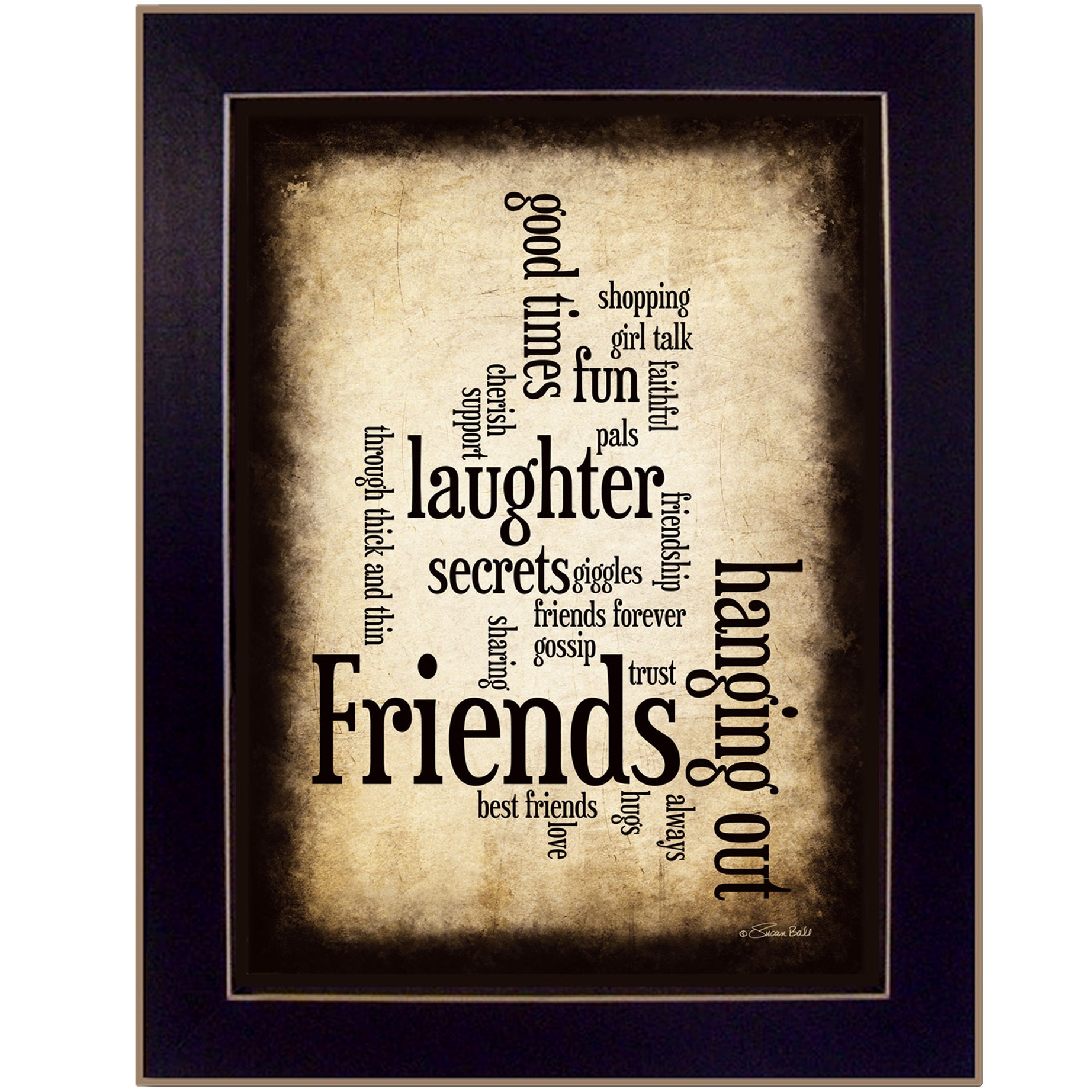 "Friends" By Susan Boyle, Printed Wall Art, Ready To Hang Framed Poster, Black Frame--1