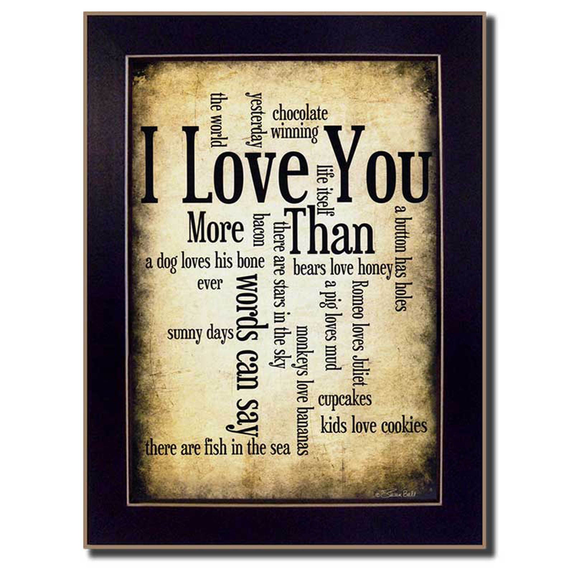 "I Love You" By Susan Ball, Printed Wall Art, Ready To Hang Framed Poster, Black Frame--1