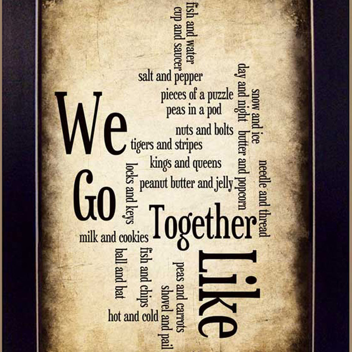 "We Go Together I" By Susan Ball, Printed Wall Art, Ready To Hang Framed Poster, Black Frame--1