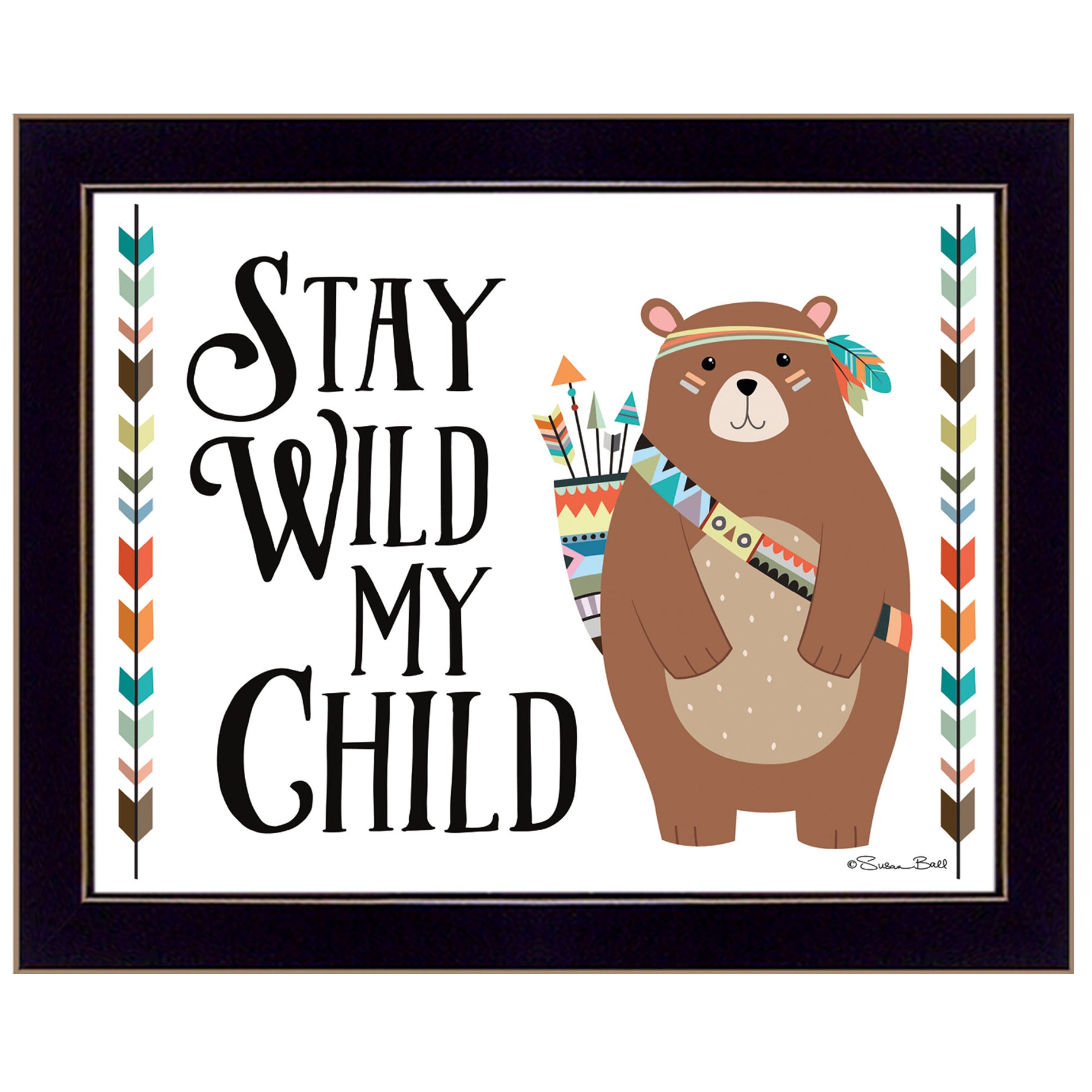 "Stay Wild My Child" By Susan Boyer, Printed Wall Art, Ready To Hang Framed Poster, Black Frame--1