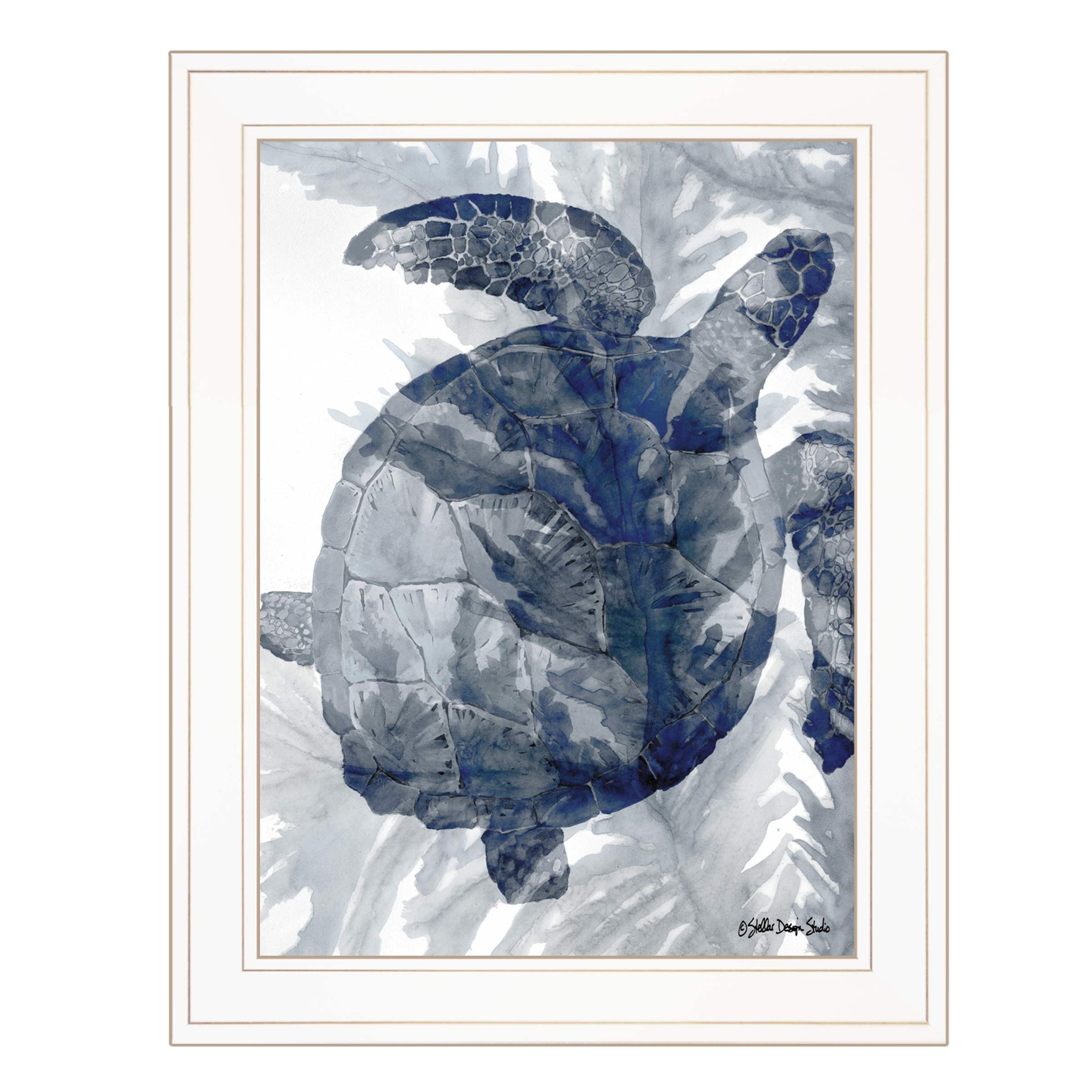 "Ocean Collection 3" By Stellar Design Studio, Ready to Hang Framed Print, White Frame--1