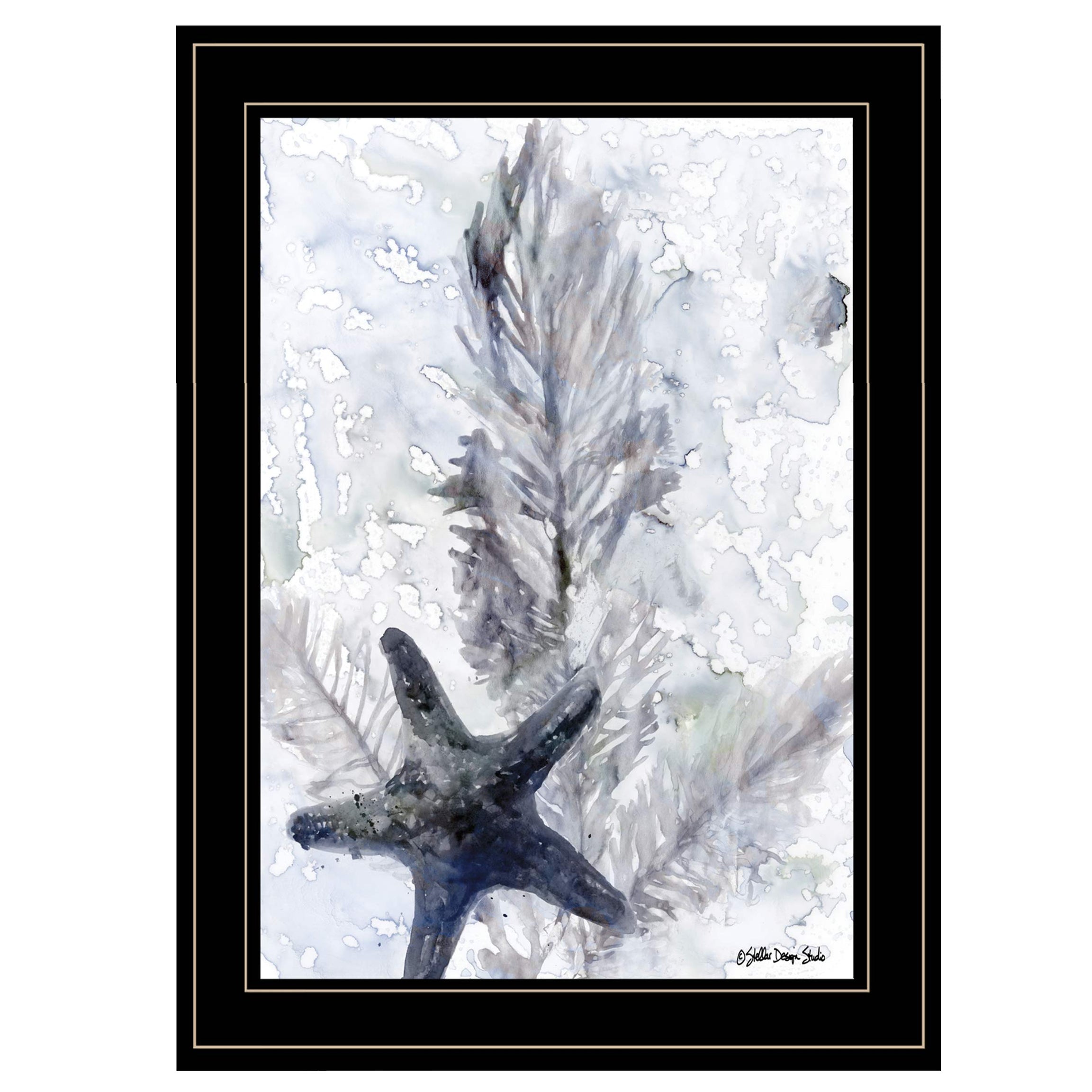 "Ocean Collection 4" By Stellar Design Studio, Ready to Hang Framed Print, Black Frame--1