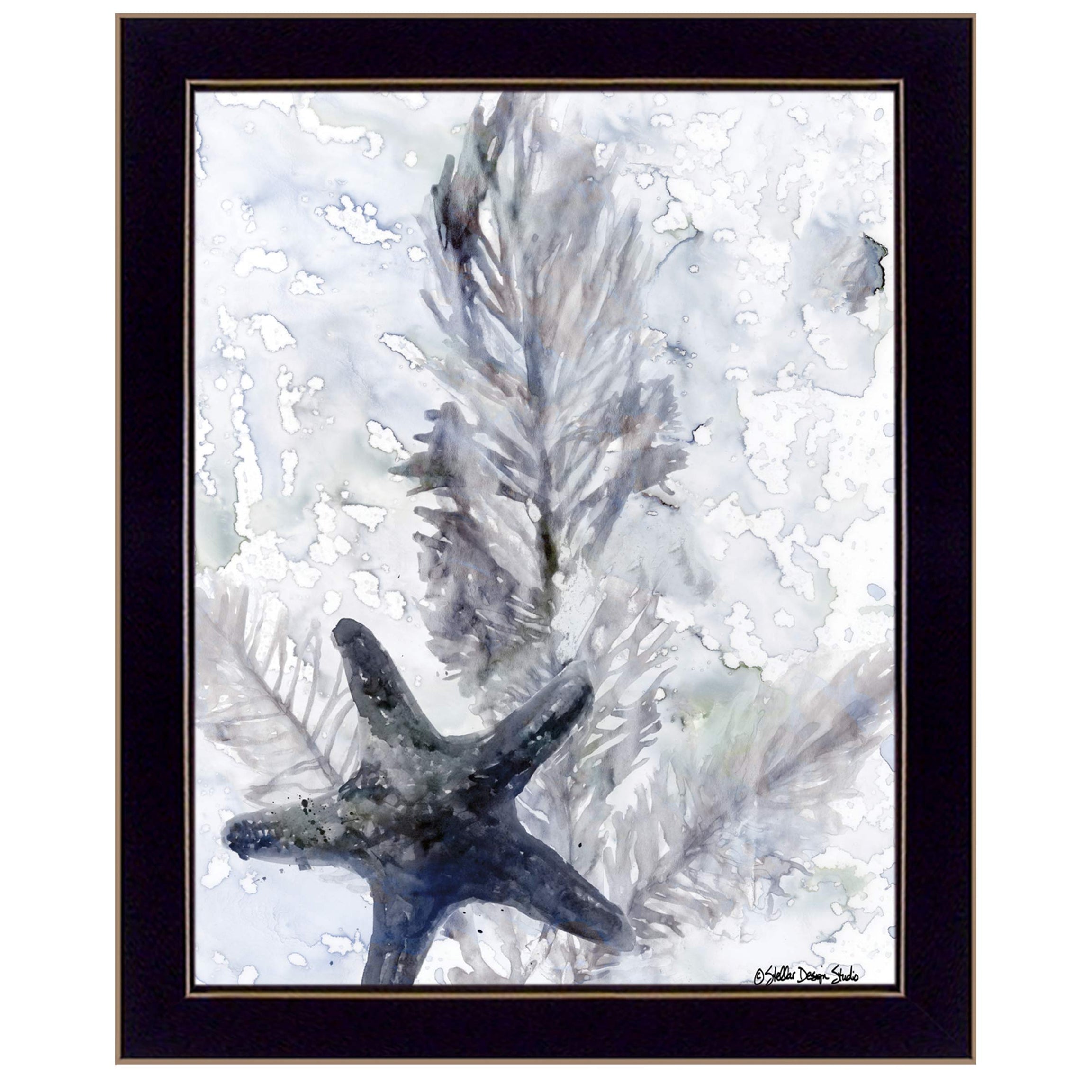 "Ocean Collection 4" By Stellar Design Studio, Ready to Hang Framed Print, Black Frame--1