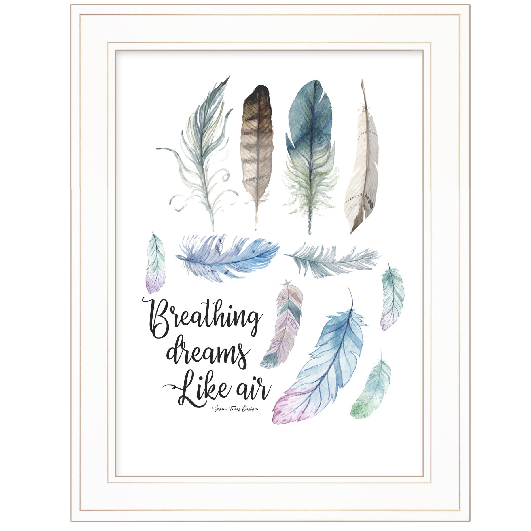 "Breathing Dreams Like Air" by Seven Trees Design, Ready to Hang Framed Print, White Frame--1