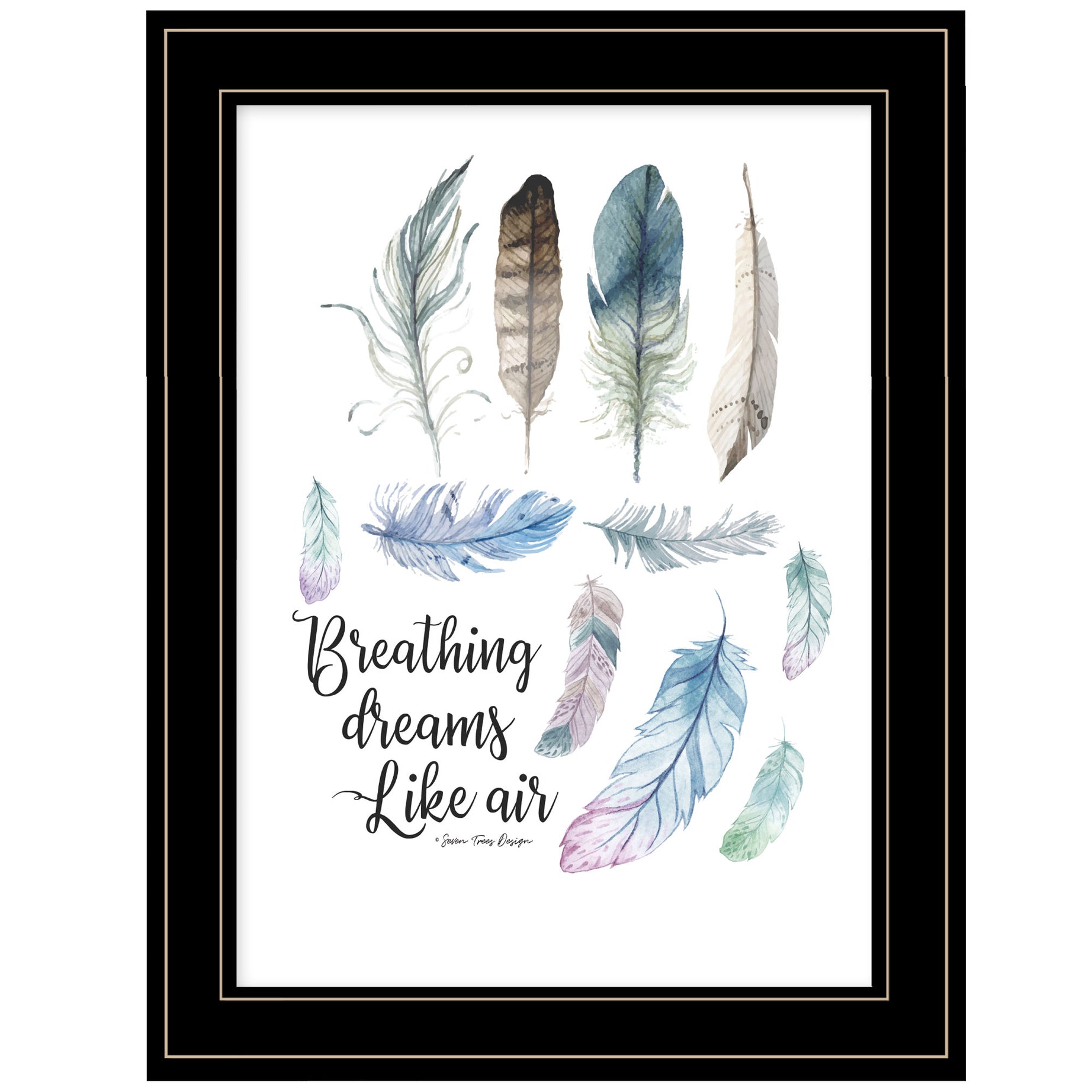 "Breathing Dreams Like Air" by Seven Trees Design, Ready to Hang Framed Print, Black Frame--1