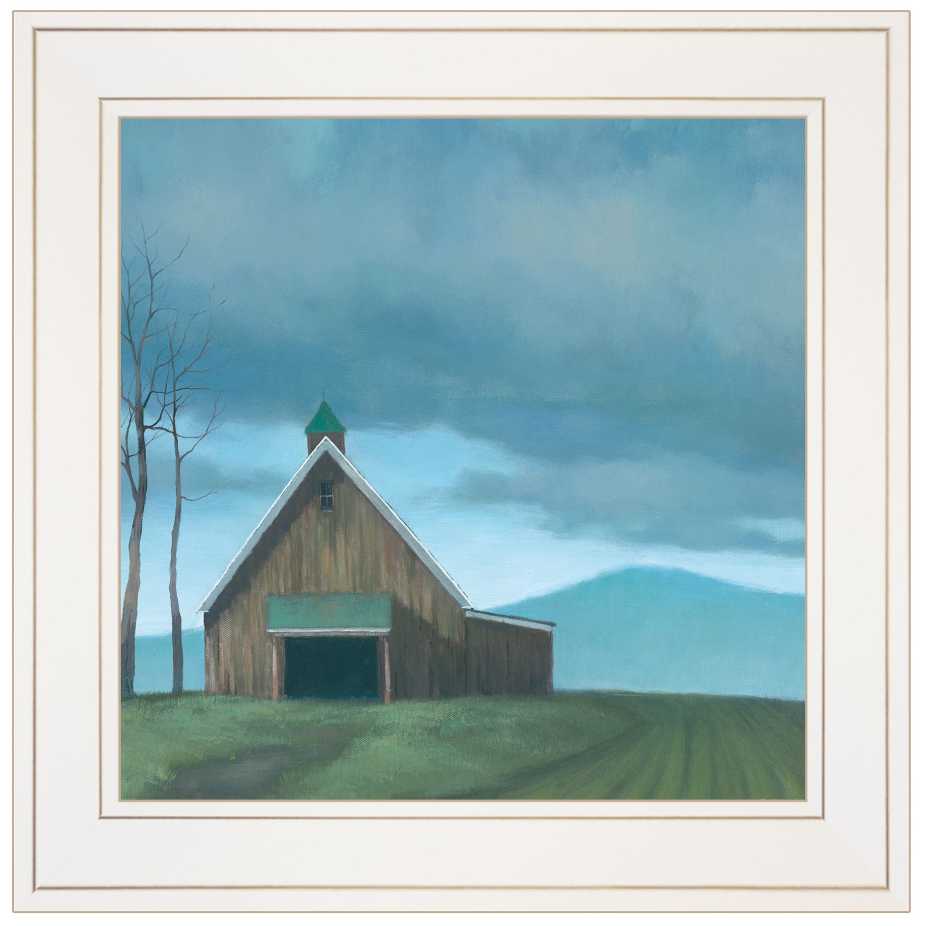 "Lonesome Barn" by Tim Gagnon, Ready to Hang Framed print, White Frame--1