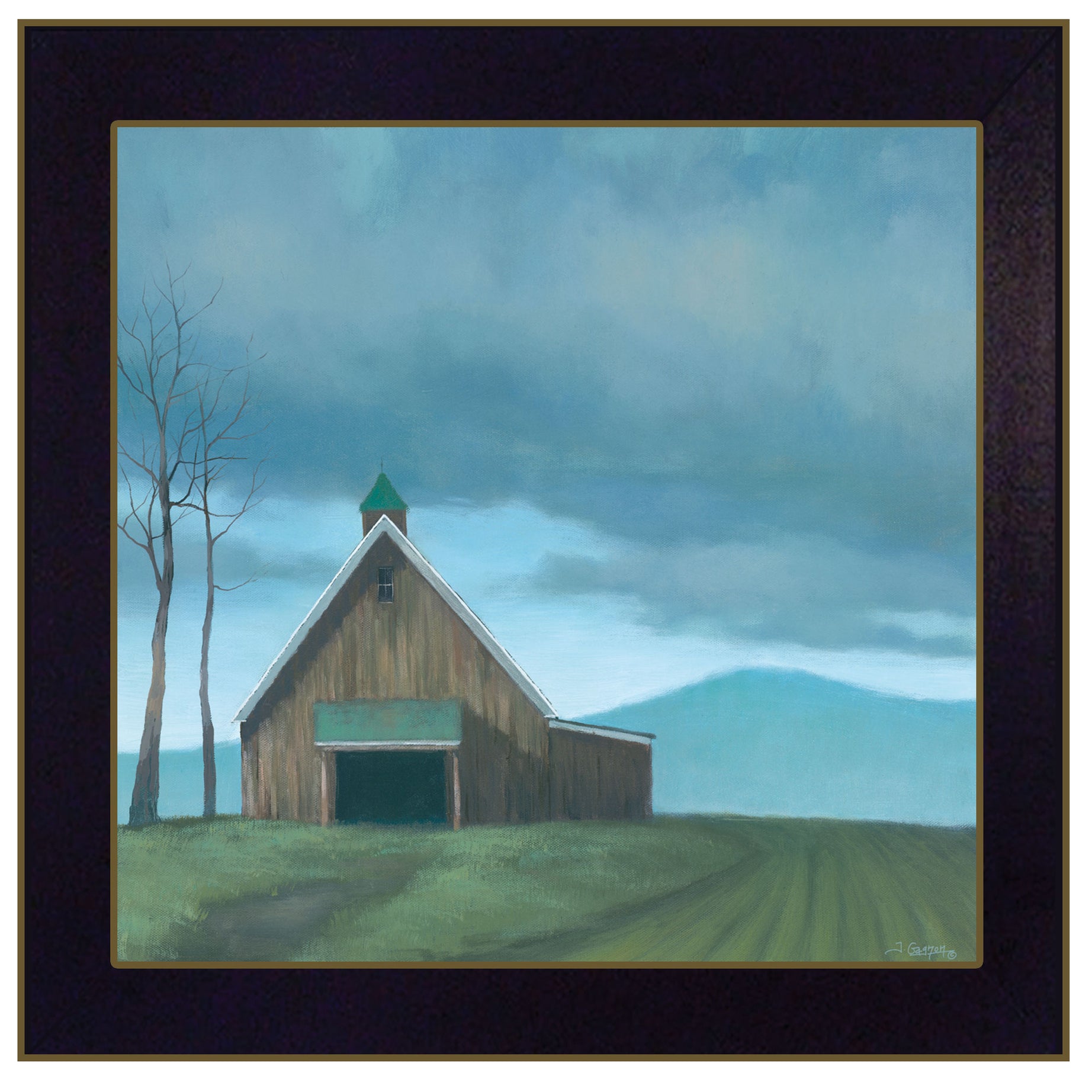 "Lonesome Barn" by Tim Gagnon, Ready to Hang Framed Print, Black Frame--1