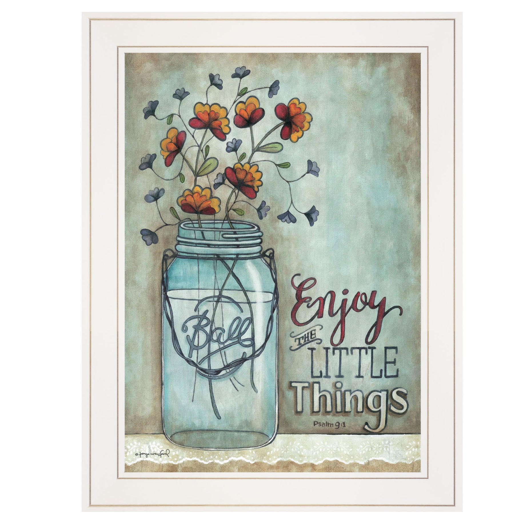 "Enjoy the Little Things" by Tonya Crawford, Ready to Hang Framed print, White Frame--1