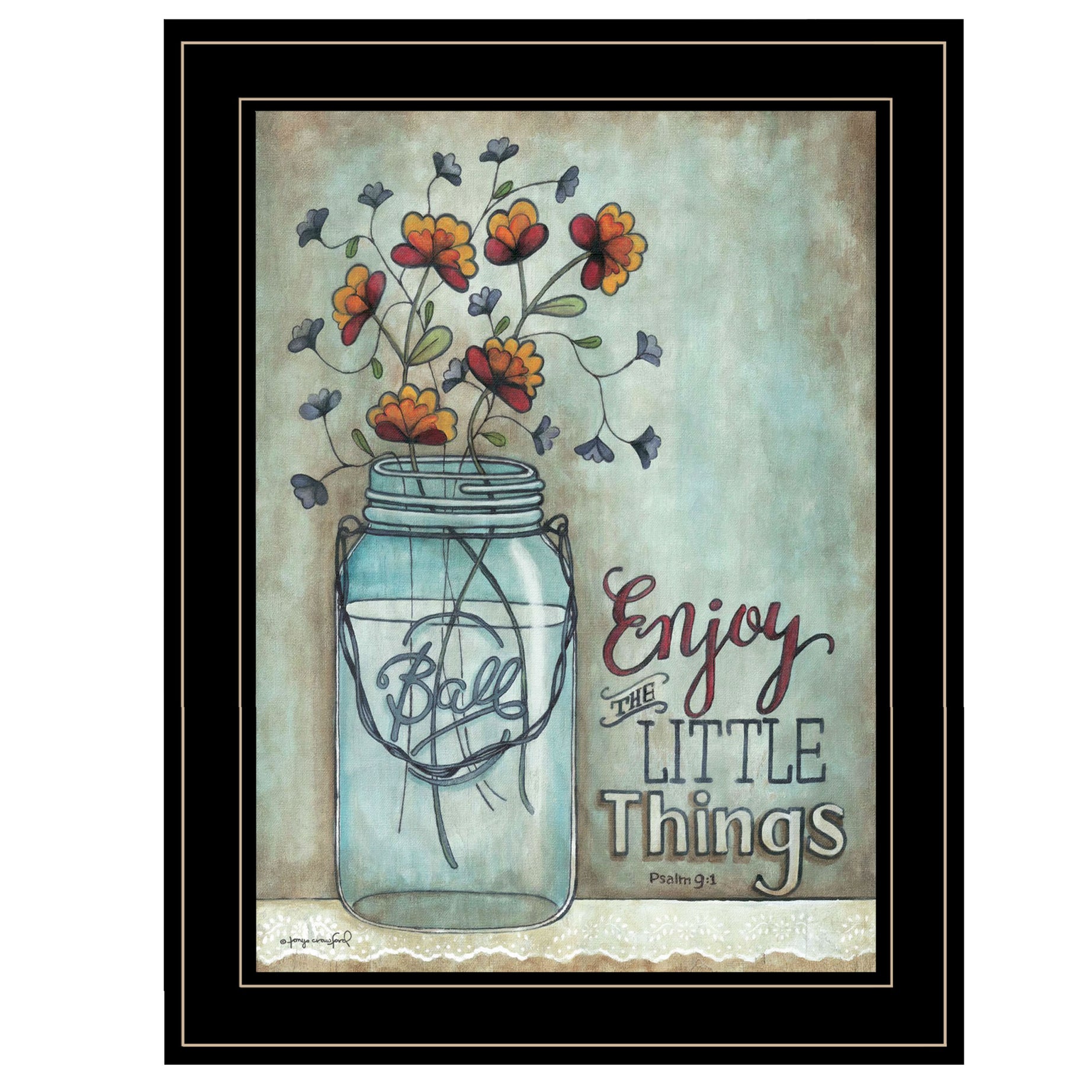 "Enjoy the Little Things" by Tonya Crawford, Ready to Hang Framed Print, Black Frame--1