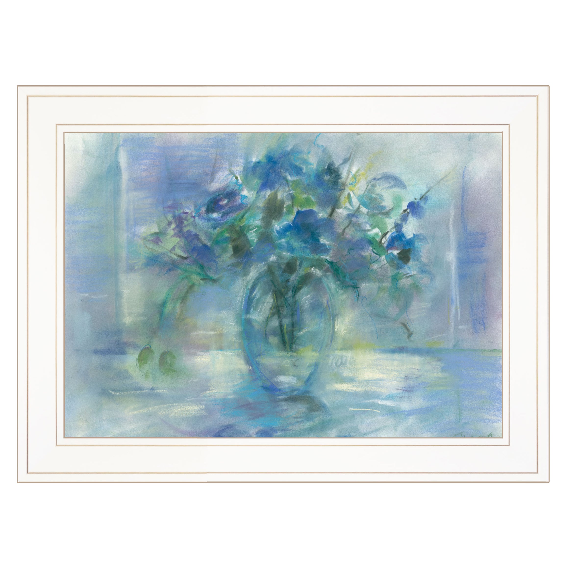 "Susie's Blue" By Tracy Owen, Ready to Hang Framed Print, White Frame--1