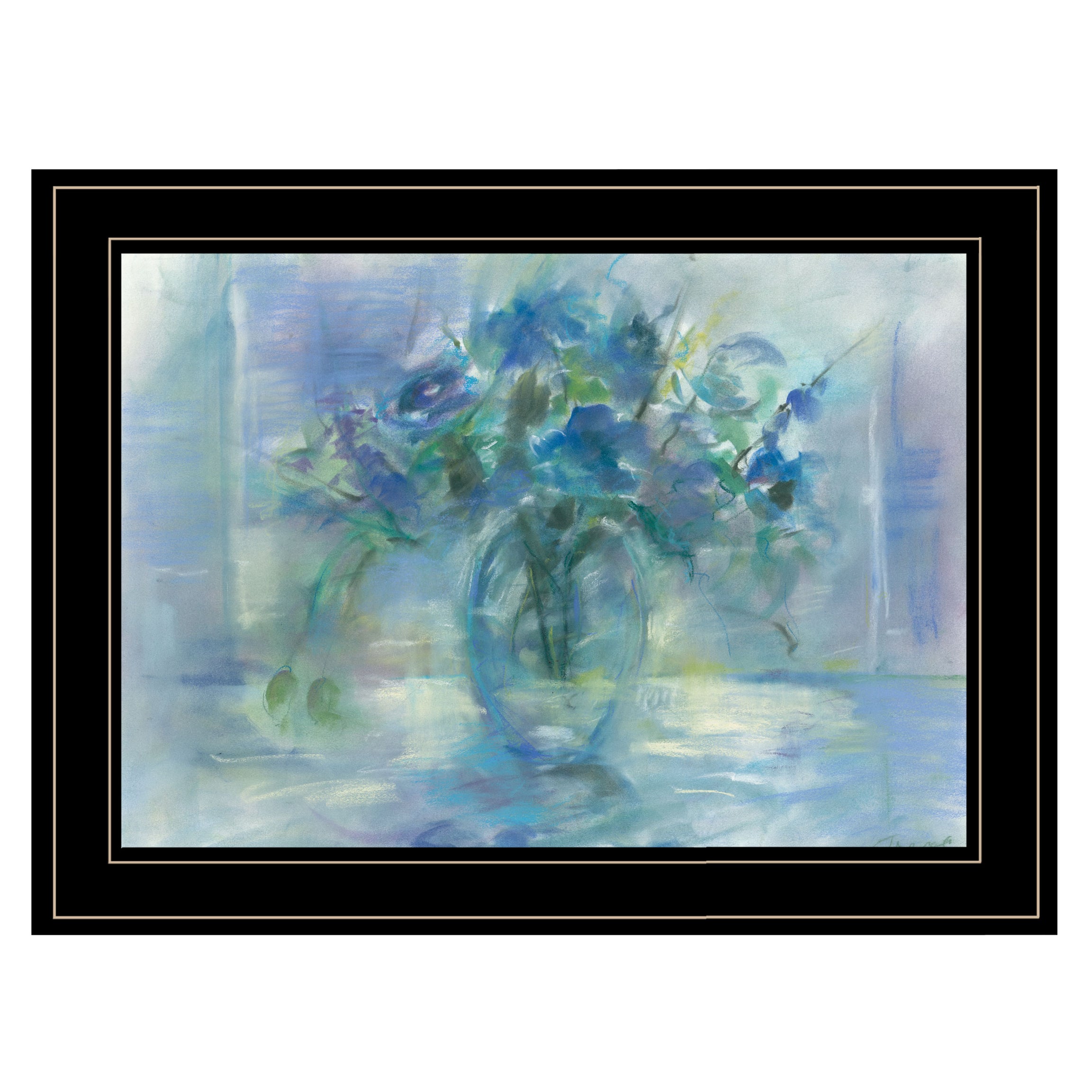 "Susie's Blue" By Tracy Owen, Ready to Hang Framed Print, Black Frame--1