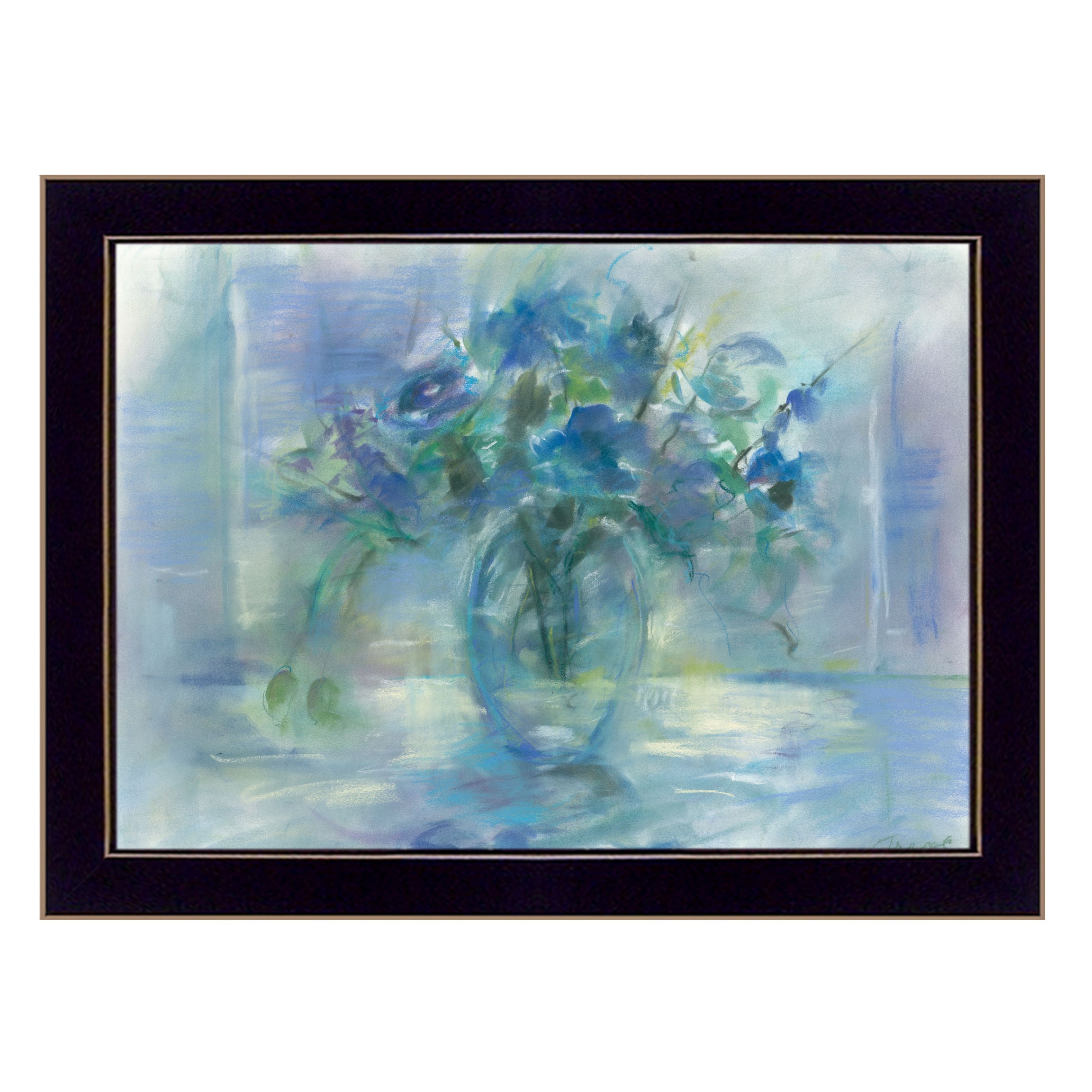 "Susie's Blue" By Tracy Owen, Ready to Hang Framed Print, Black Frame--1