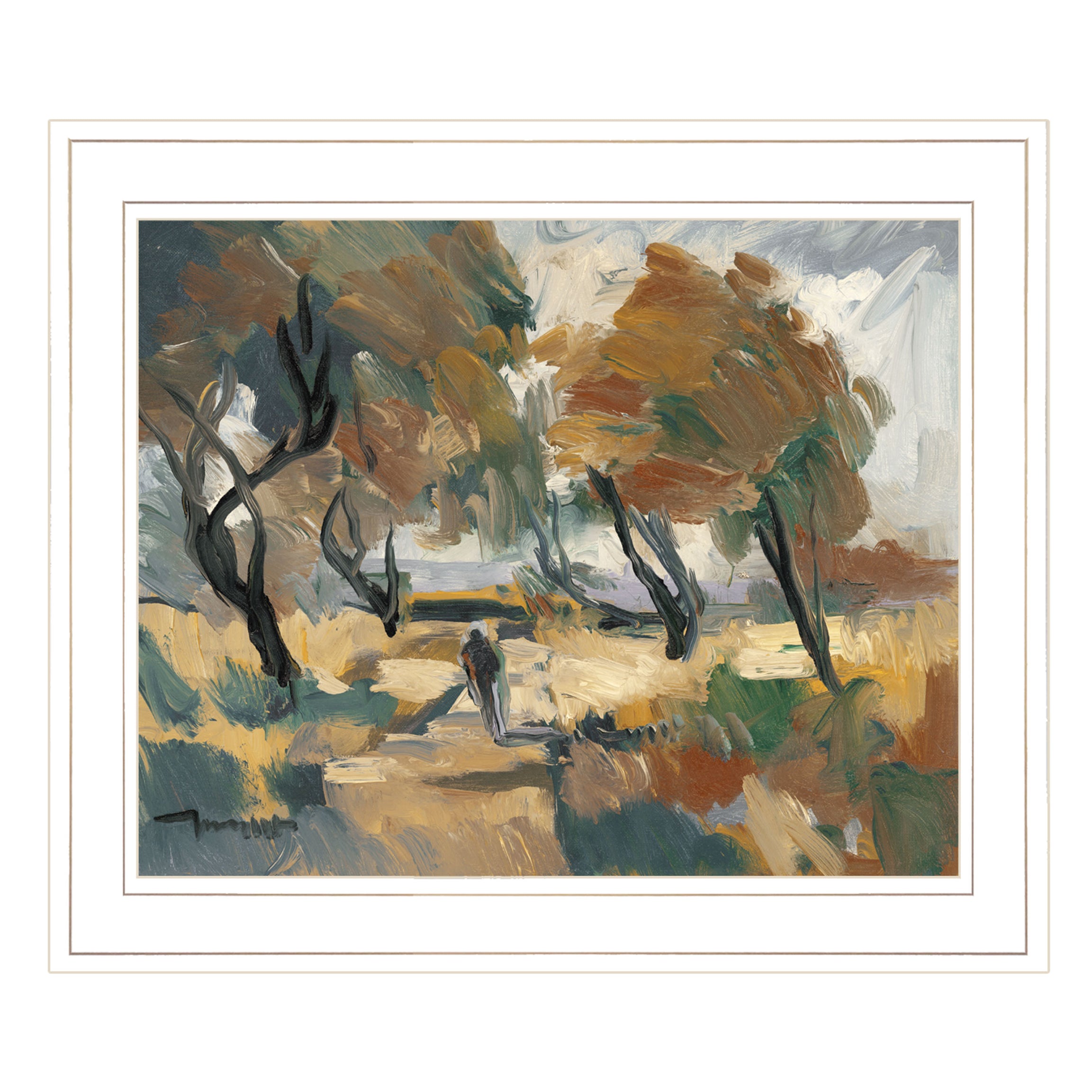 "Early Walk" By Jose Trujillo, Ready to Hang Framed Print, White Frame--1