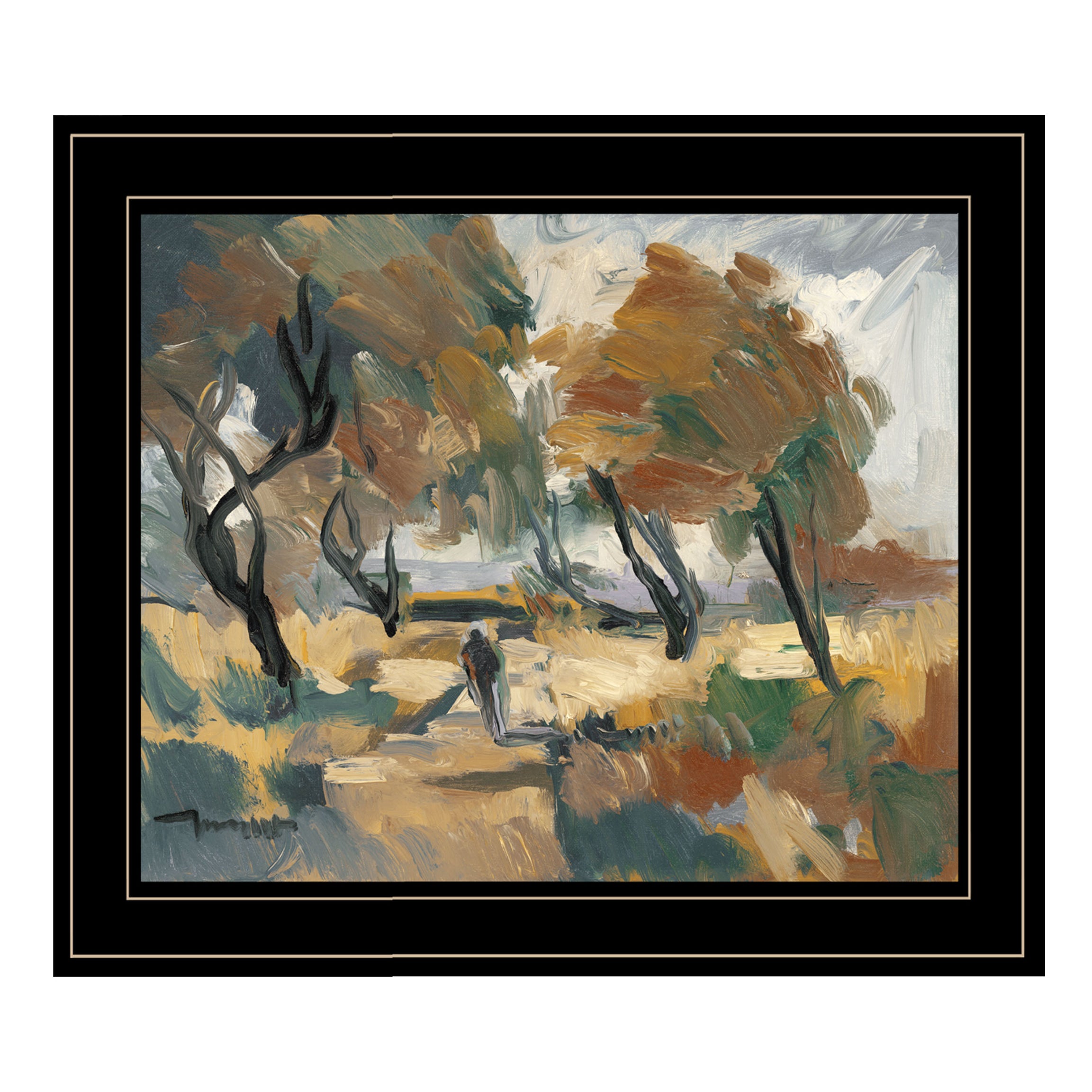 "Early Walk" By Jose Trujillo, Ready to Hang Framed Print, Black Frame--1