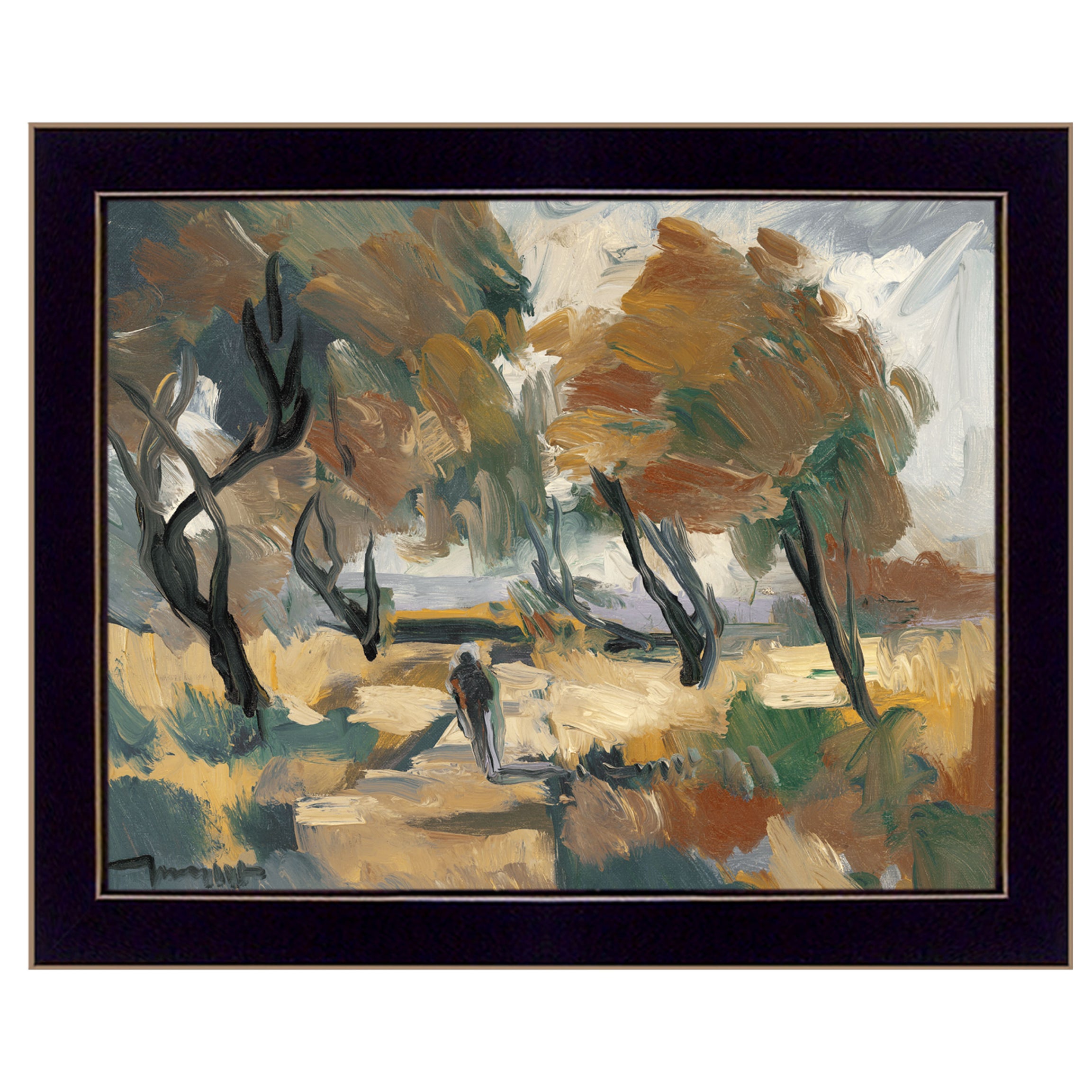 "Early Walk" By Jose Trujillo, Ready to Hang Framed Print, Black Frame--1