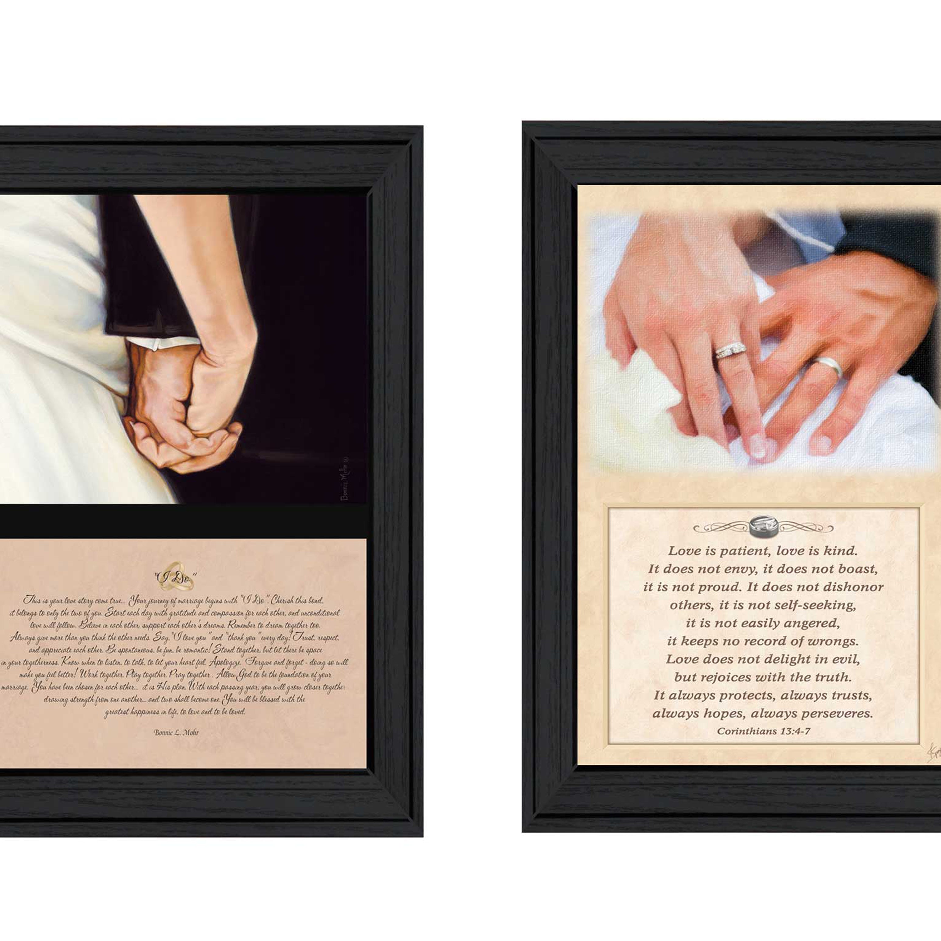 "Marriage Collection" 2-Piece Vignette By B. Mohr and J. Spivey, Printed Wall Art, Ready To Hang Framed Poster, Black Frame--1