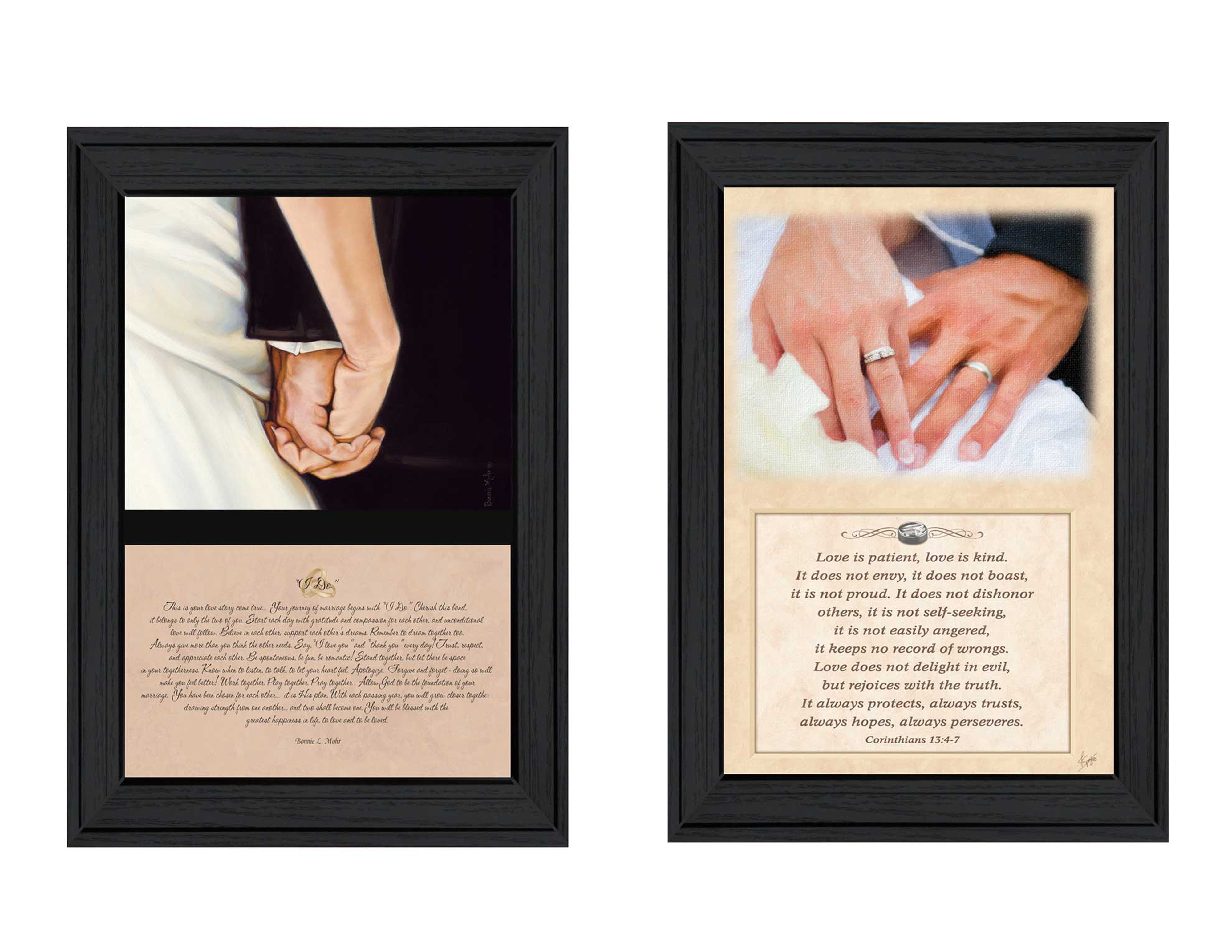 "Marriage Collection" 2-Piece Vignette By B. Mohr and J. Spivey, Printed Wall Art, Ready To Hang Framed Poster, Black Frame--1