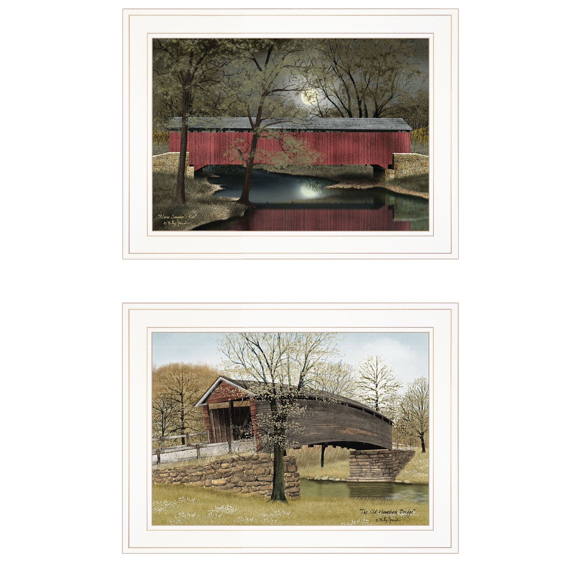 "Bridges Vignette of 2-piece By Billy Jacobs, White Frame--1