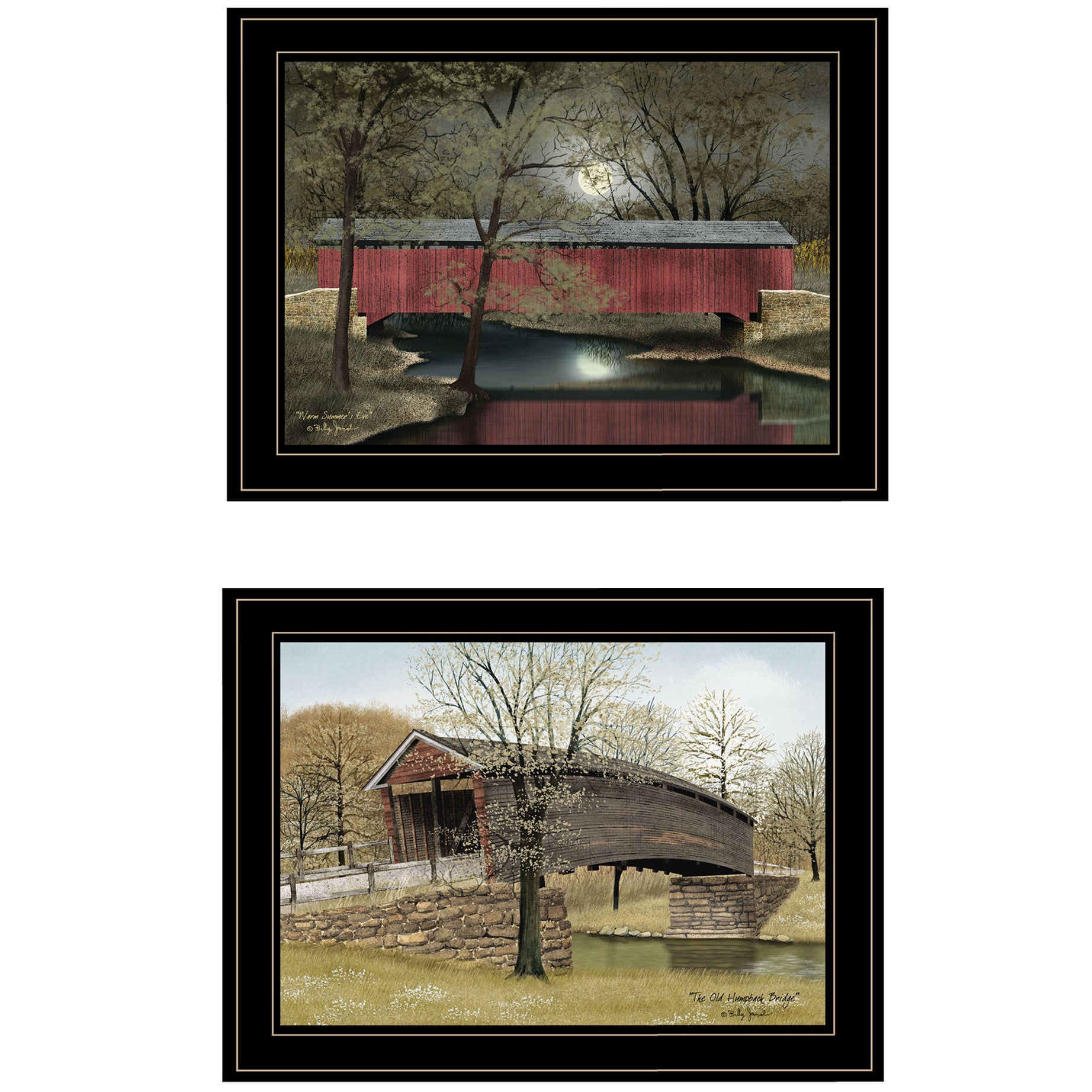 "Bridges Vignette of 2-piece By Billy Jacobs, Black Frame--1