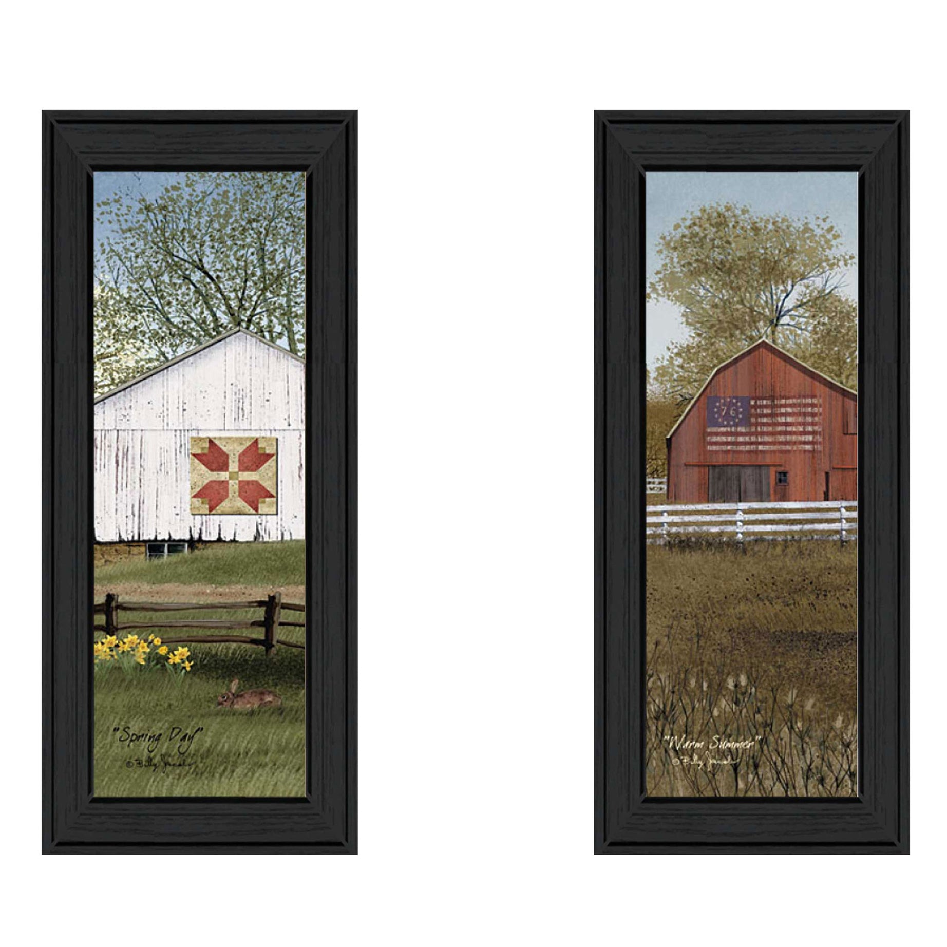 Trendy Decor 4U "Country Bams" Framed Wall Art, Modern Home Decor Framed Print for Living Room, Bedroom & Farmhouse Wall Decoration by Billy Jacobs--1