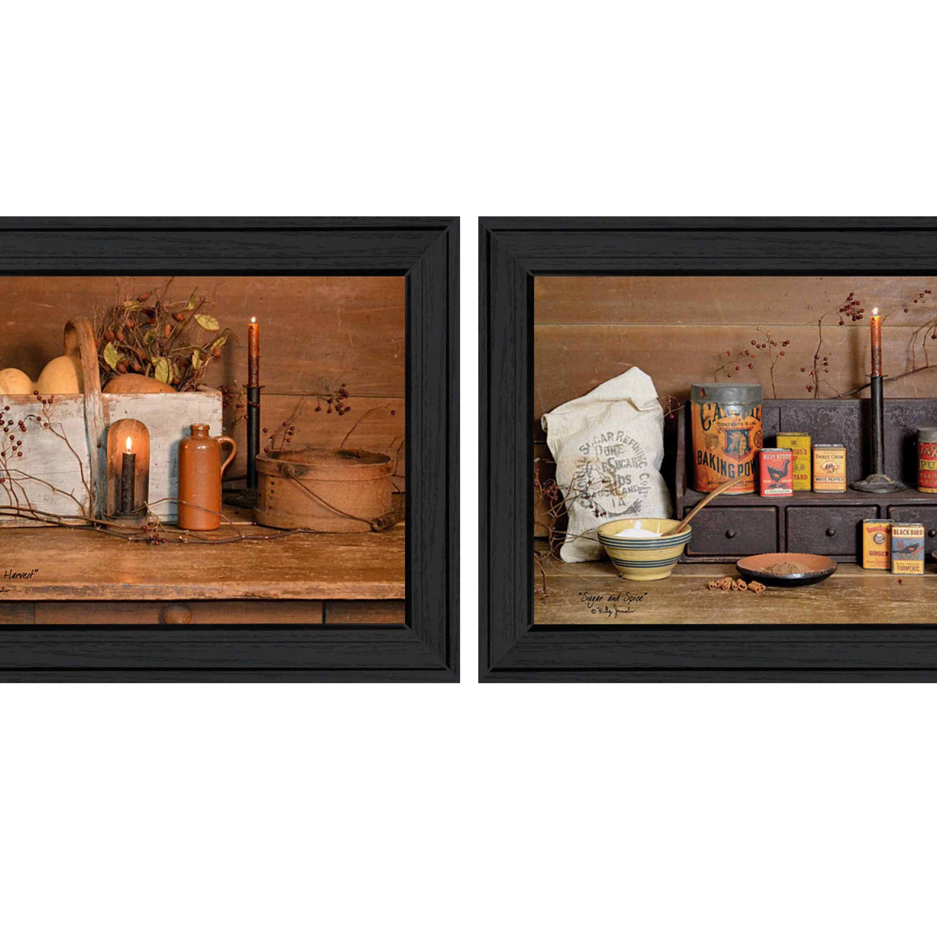 "Baking Supplies Collection" 2-Piece Vignette By Billy Jacobs, Printed Wall Art, Ready To Hang Framed Poster, Black Frame--1