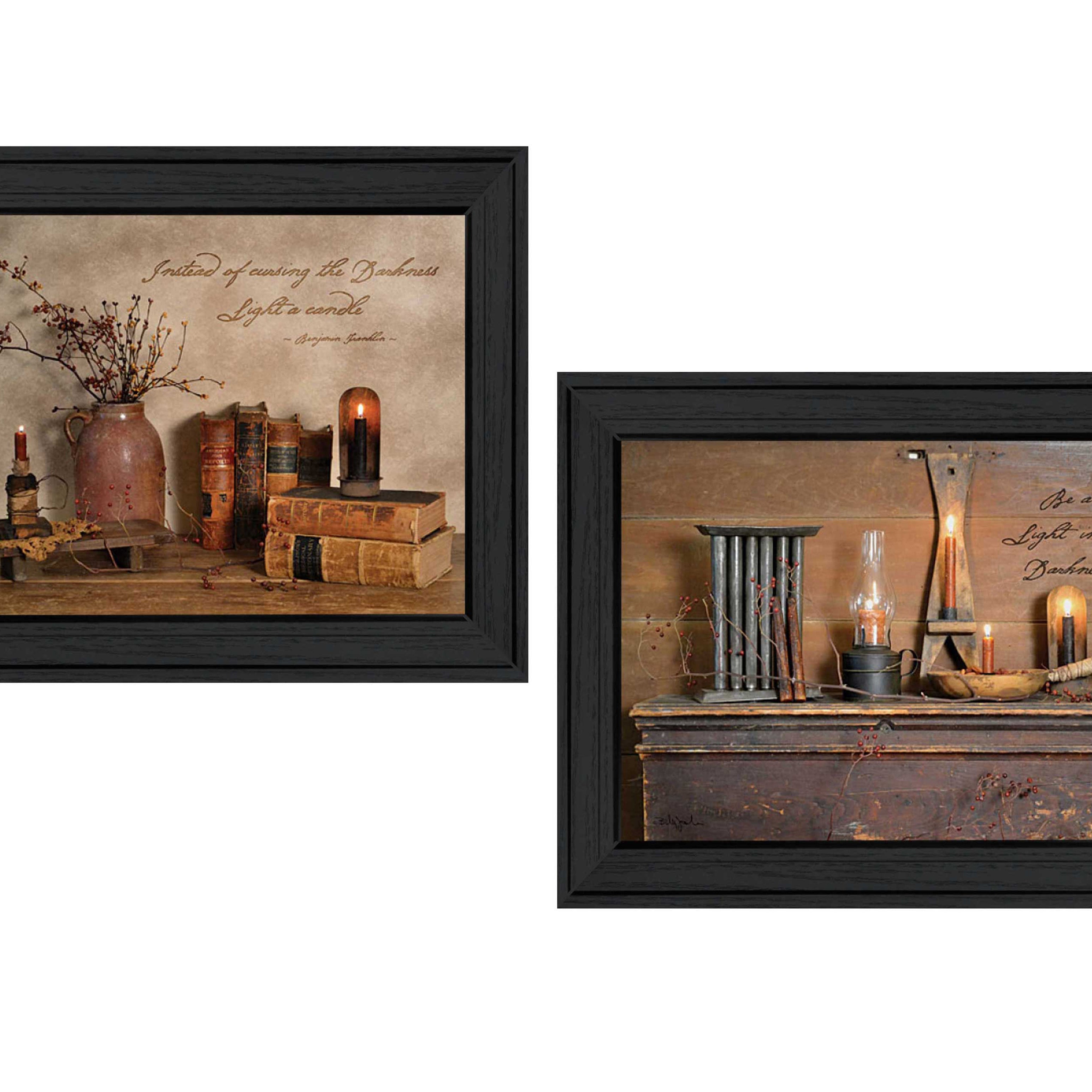 Trendy Decor 4U "Candles" Framed Wall Art, Modern Home Decor Framed Print for Living Room, Bedroom & Farmhouse Wall Decoration by Billy Jacobs--1